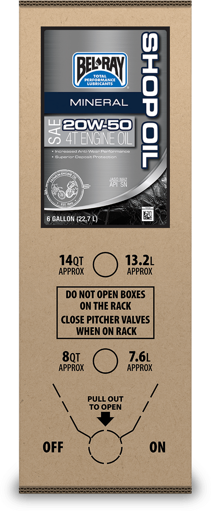 SHOP MINERAL ENGINE OIL 20W50 6GAL BIB