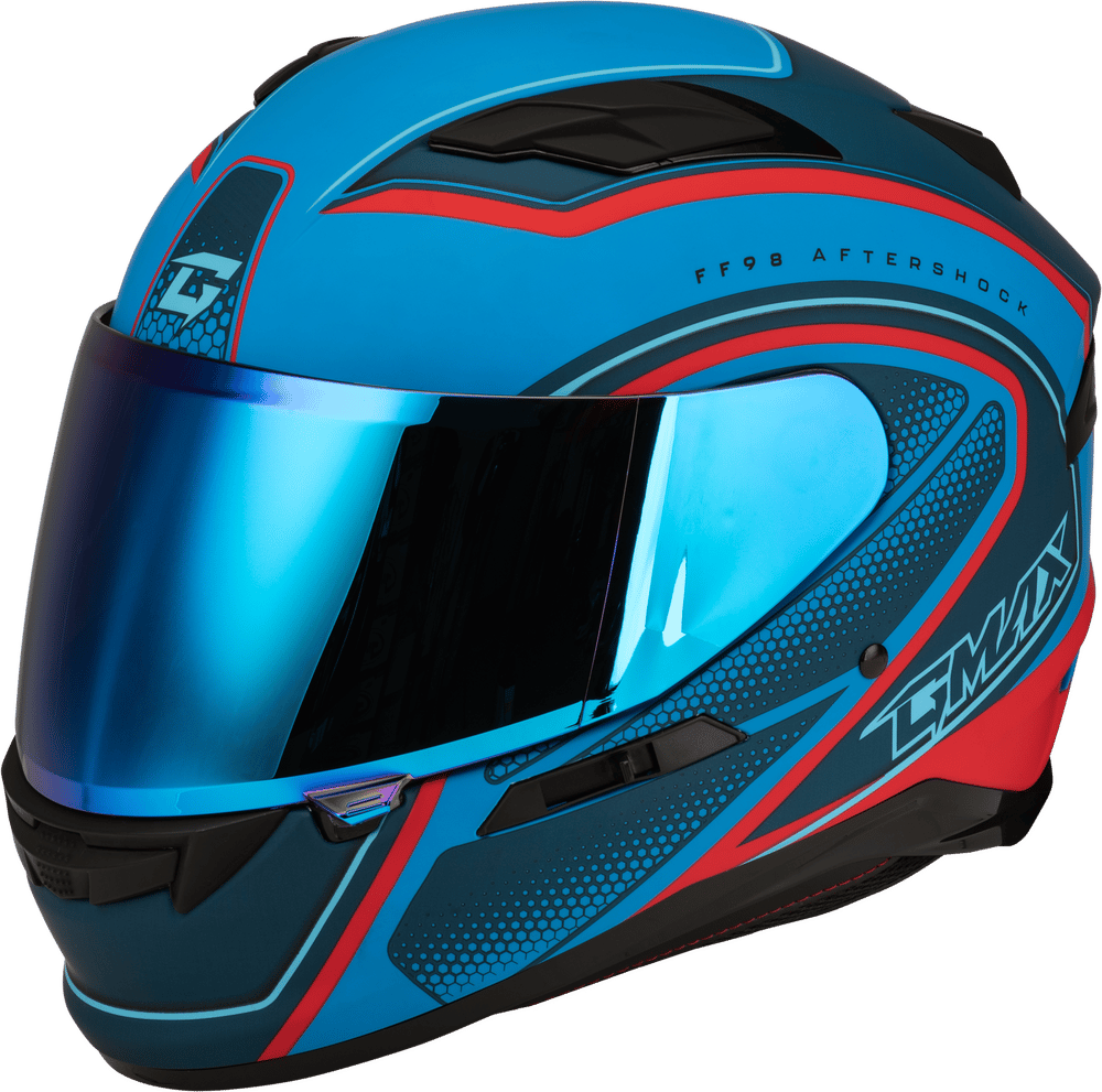 FF-98 AFTERSHOCK HELMET MATTE BLUE/RED LG