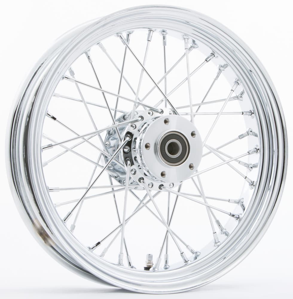 Front 40-SPK DD CHROME 16X3.5 FLT-HUB 3/4" AXL PRE 99