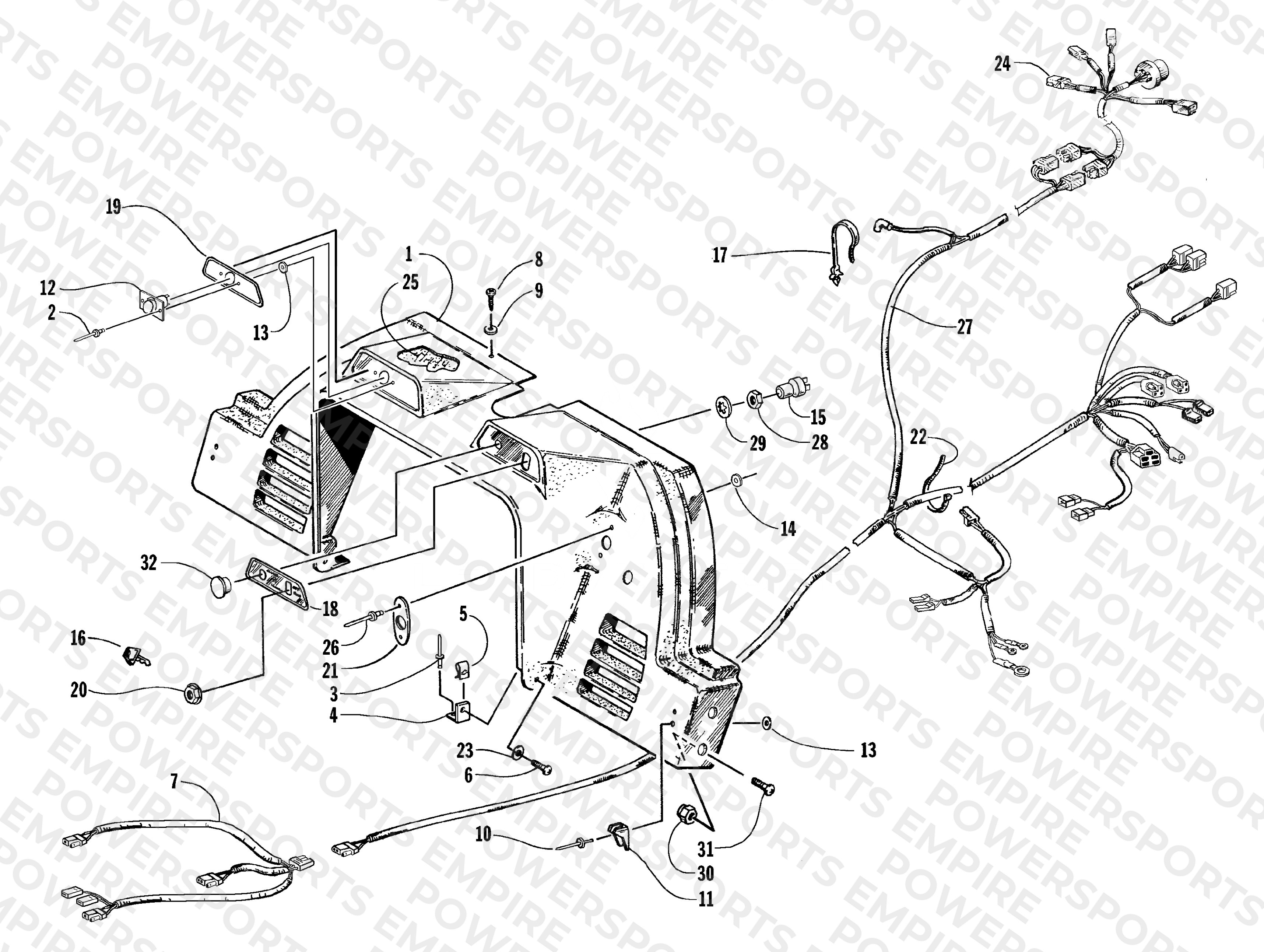 CONSOLE, SWITCHES, AND WIRING ASSEMBLIES