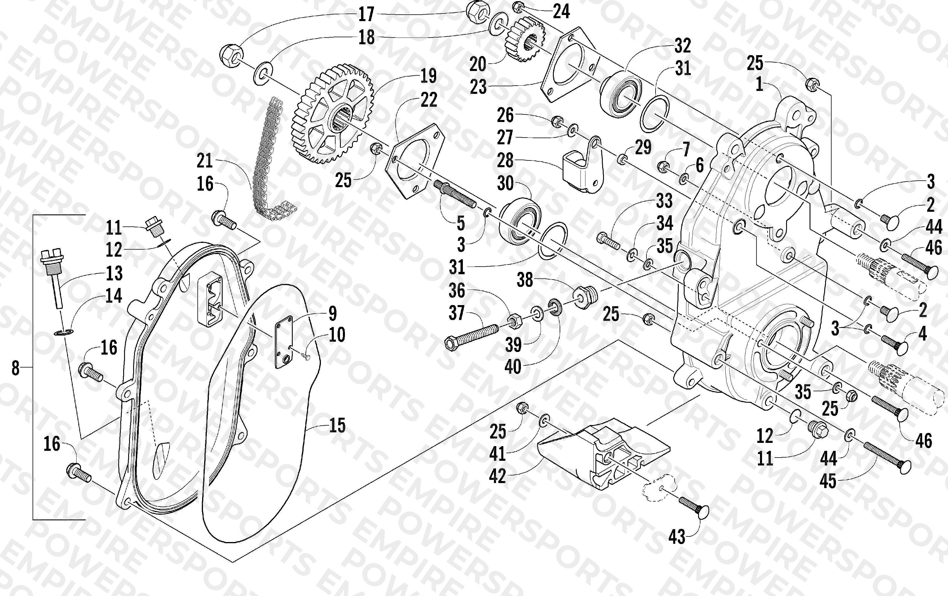 DRIVE/DROPCASE ASSEMBLY