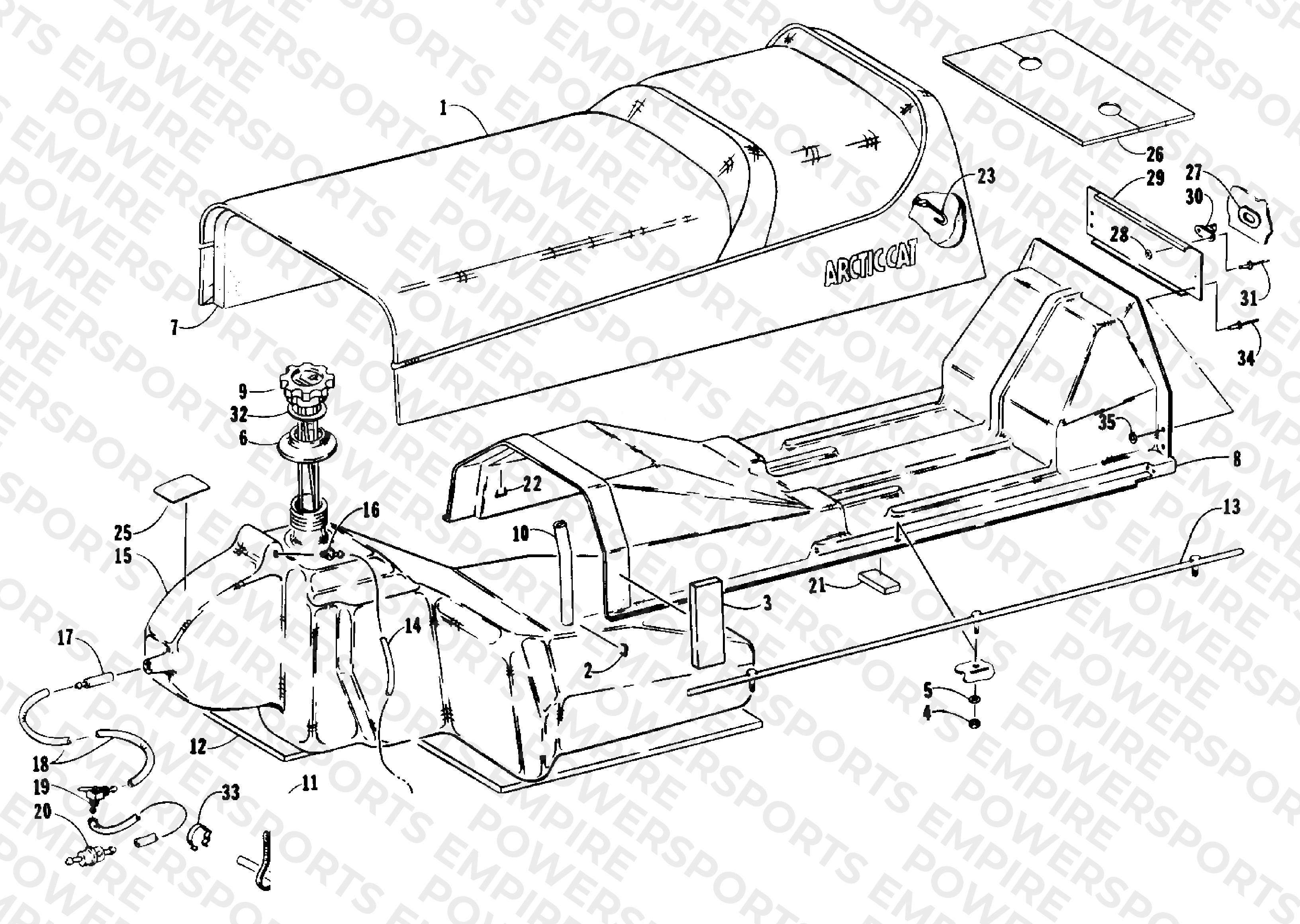 GAS TANK, SEAT AND TOOLBOX