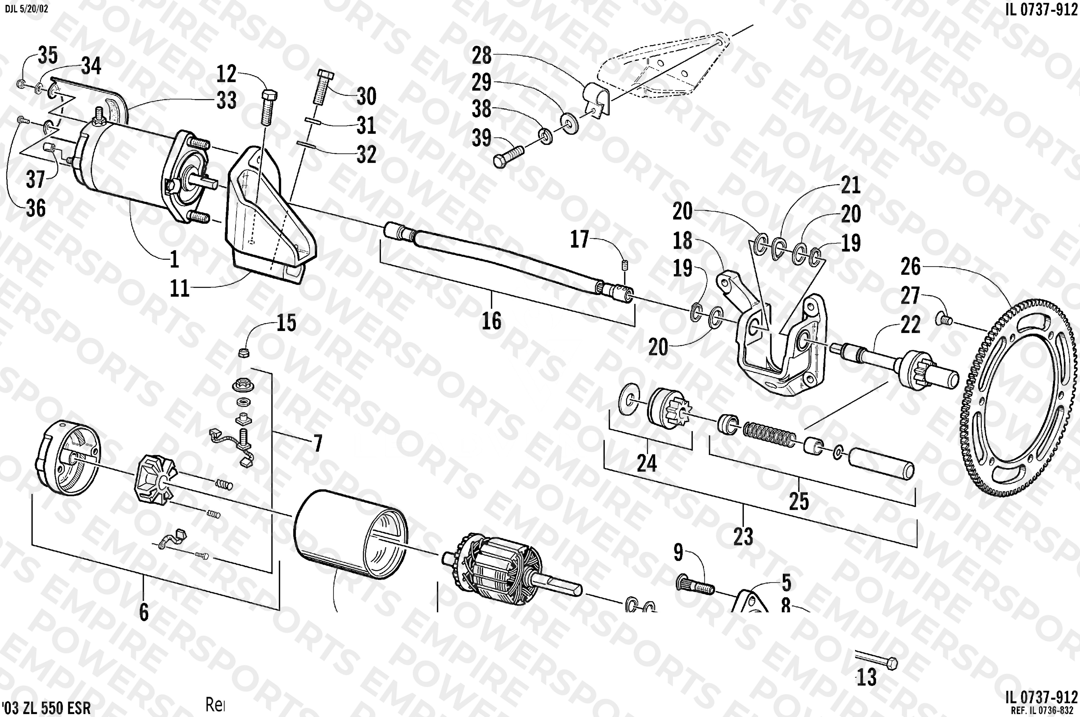 FLEX-DRIVE STARTER MOTOR ASSEMBLY (ESR)