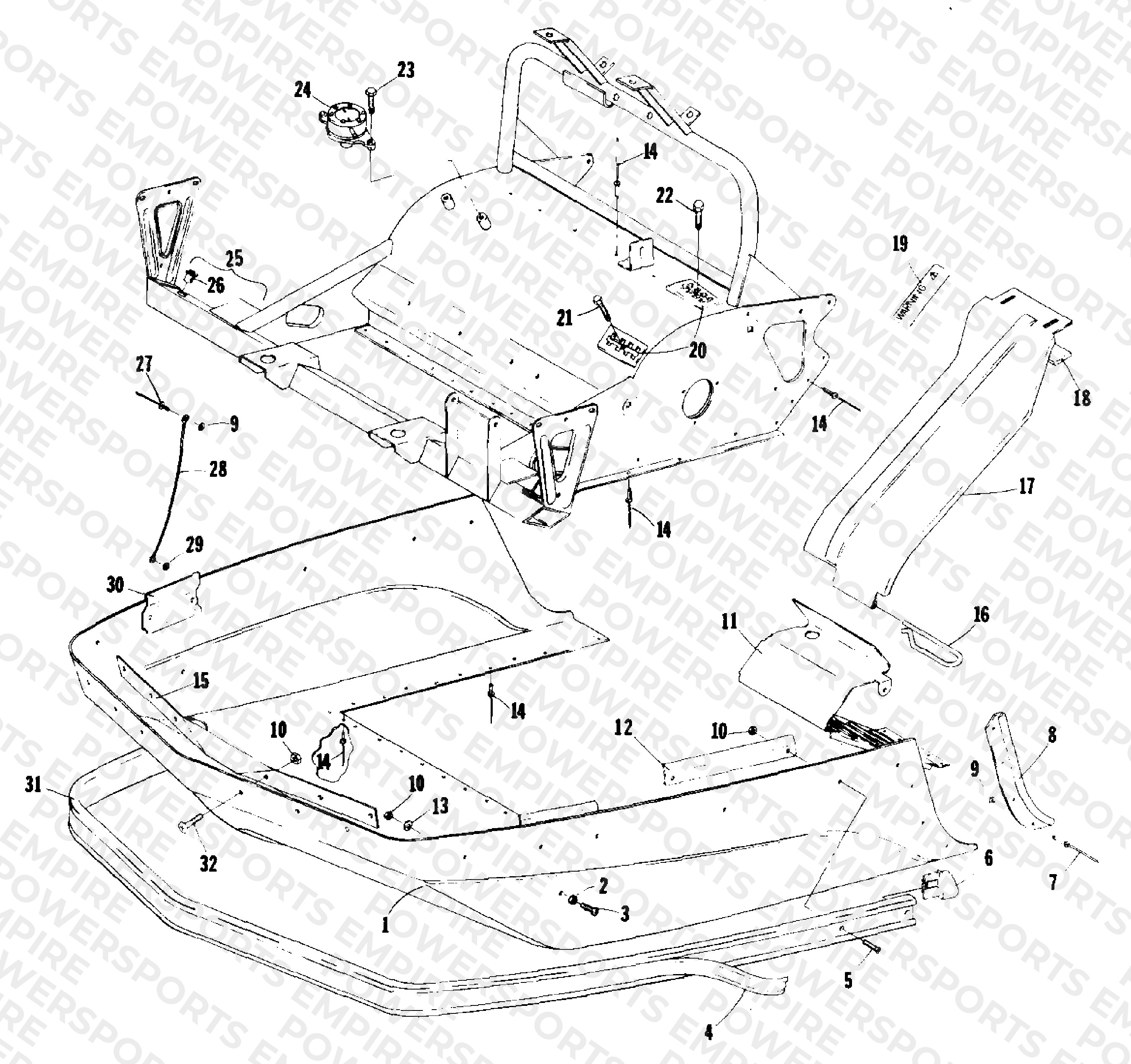 BELLY PAN AND FRONT FRAME