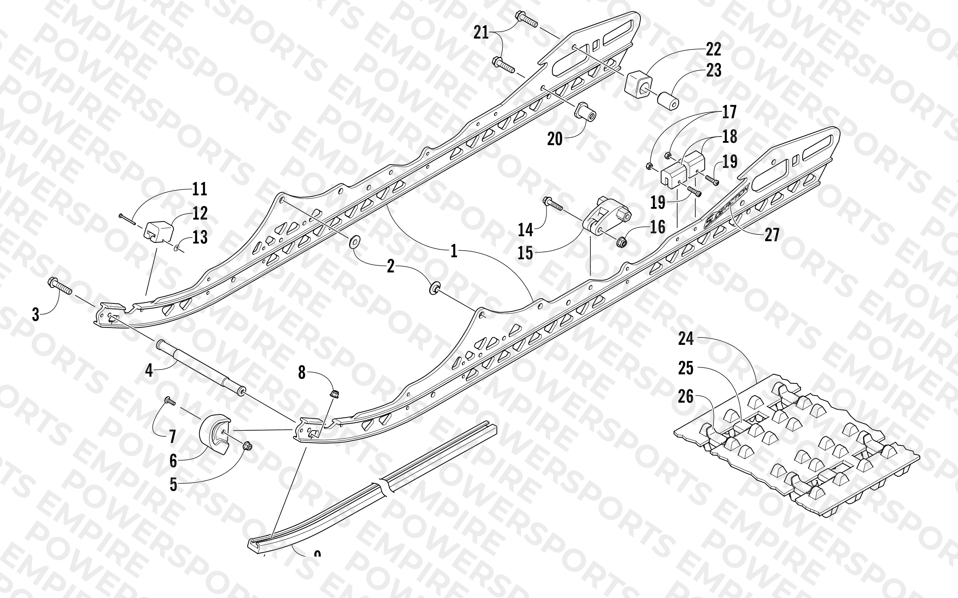SLIDE RAIL AND TRACK ASSEMBLY