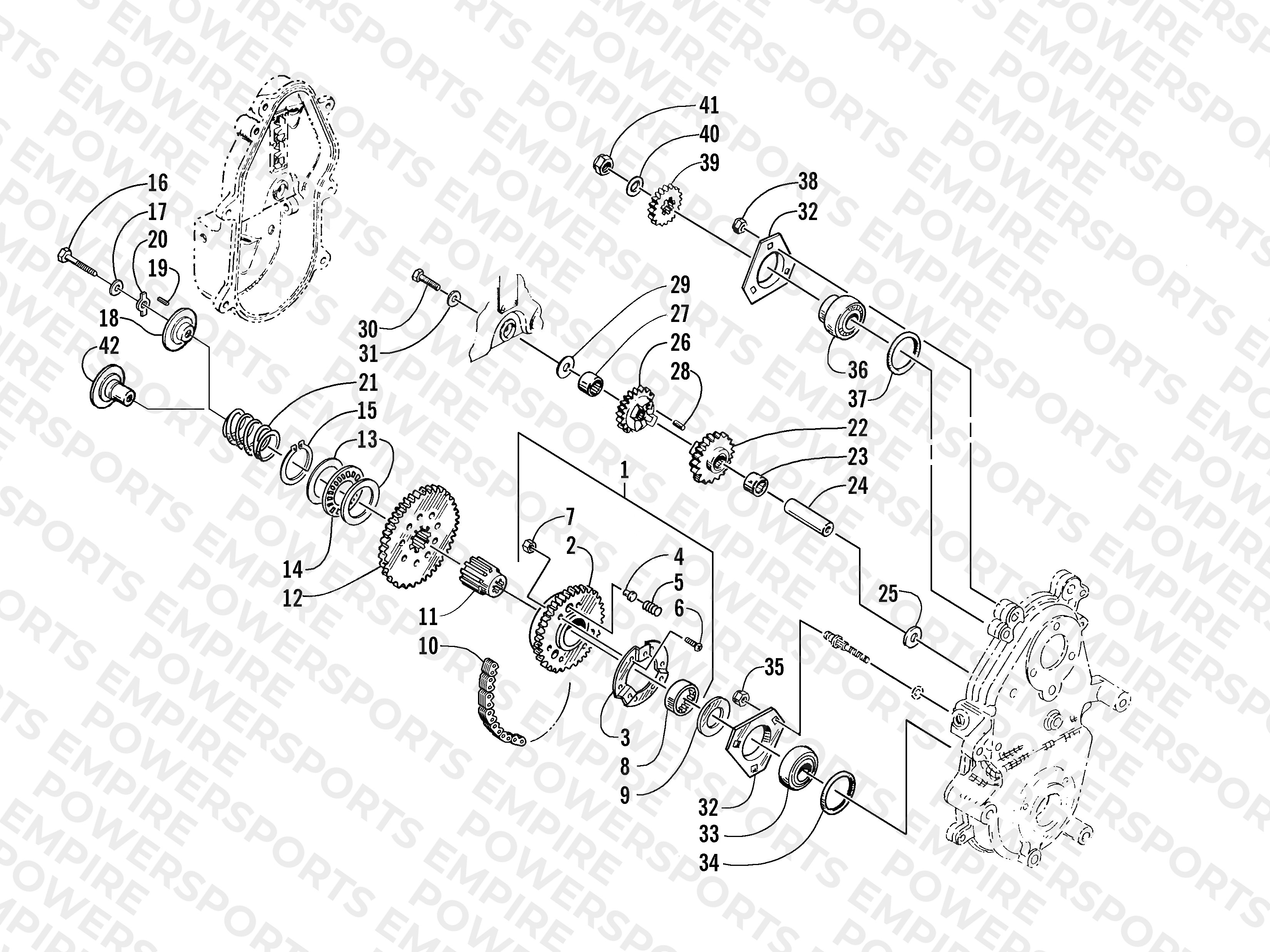 DRIVE/REVERSE DROPCASE ASSEMBLY (ESR)