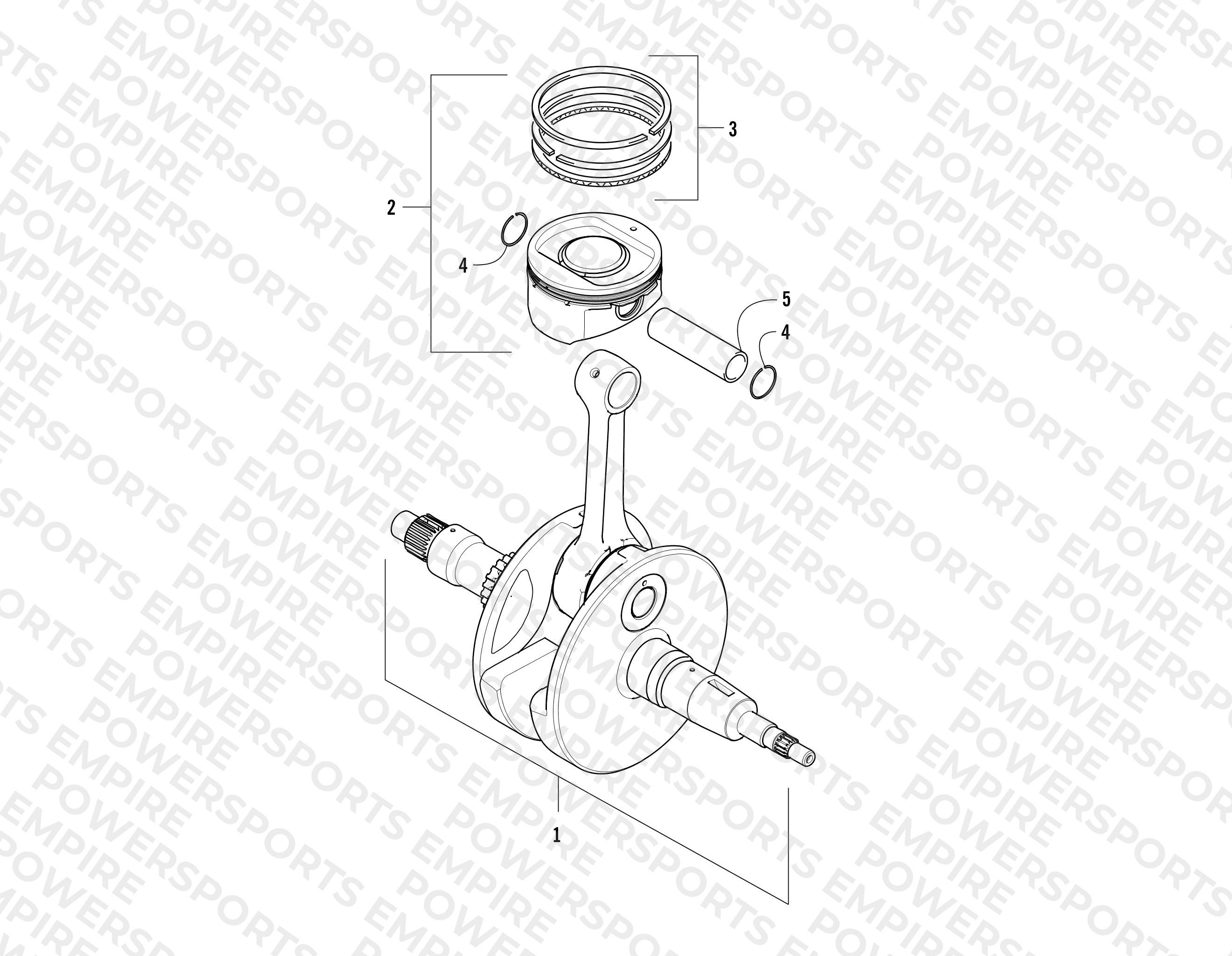 CRANKSHAFT AND PISTON ASSEMBLY (ENGINE SER. #0700B40528931 AND BELOW)