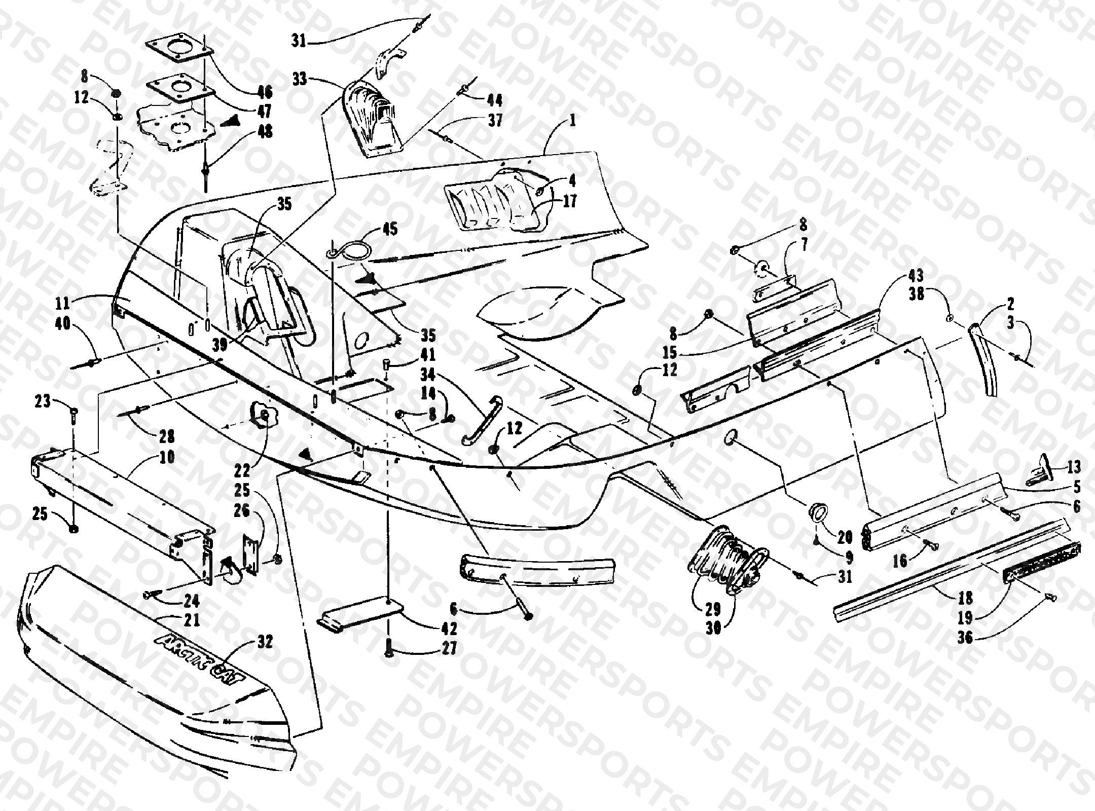 BELLY PAN AND NOSE CONE ASSEMBLIES