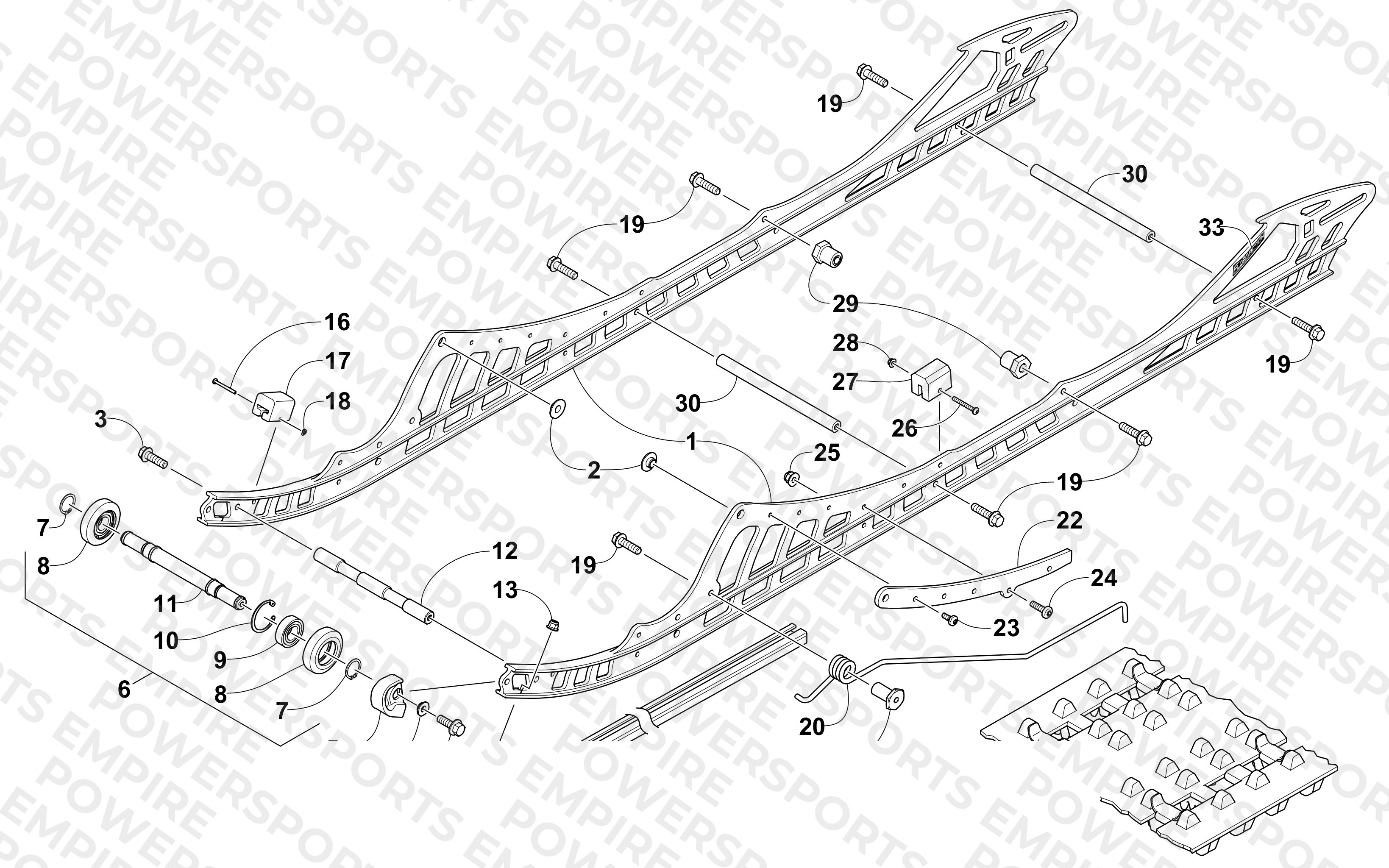 SLIDE RAIL AND TRACK ASSEMBLY