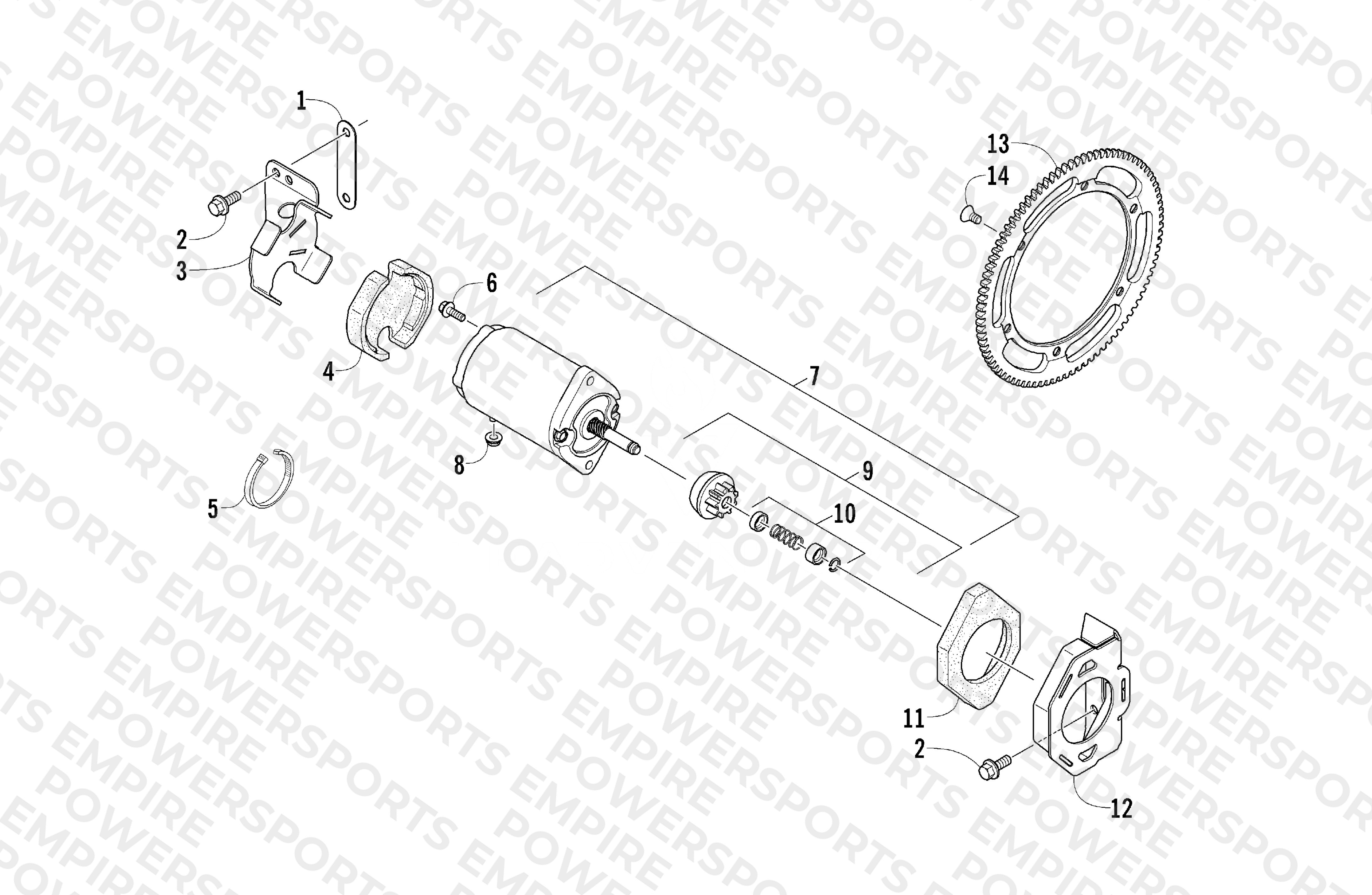 ELECTRIC START - STARTER MOTOR ASSEMBLY