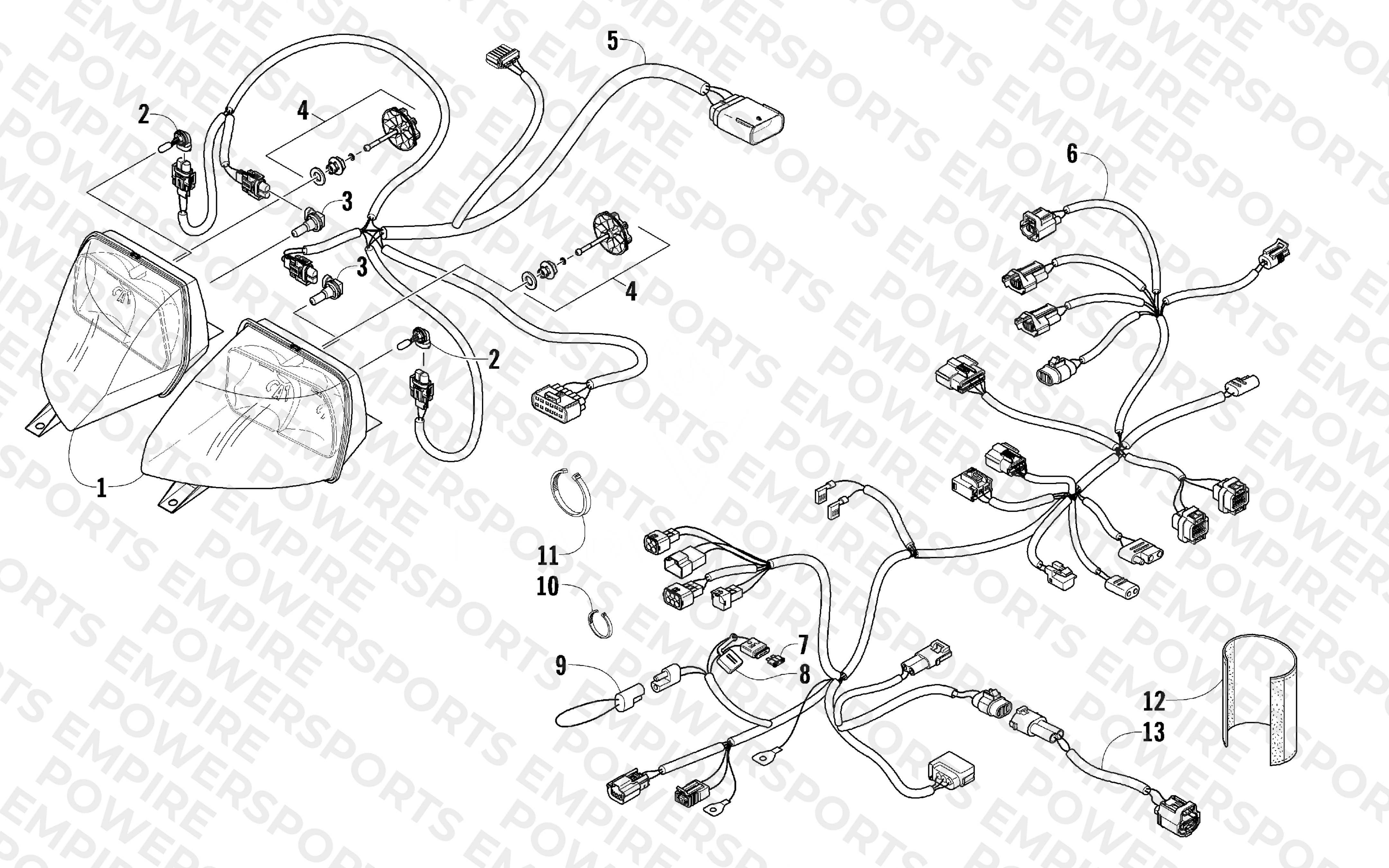 HEADLIGHT AND WIRING ASSEMBLIES