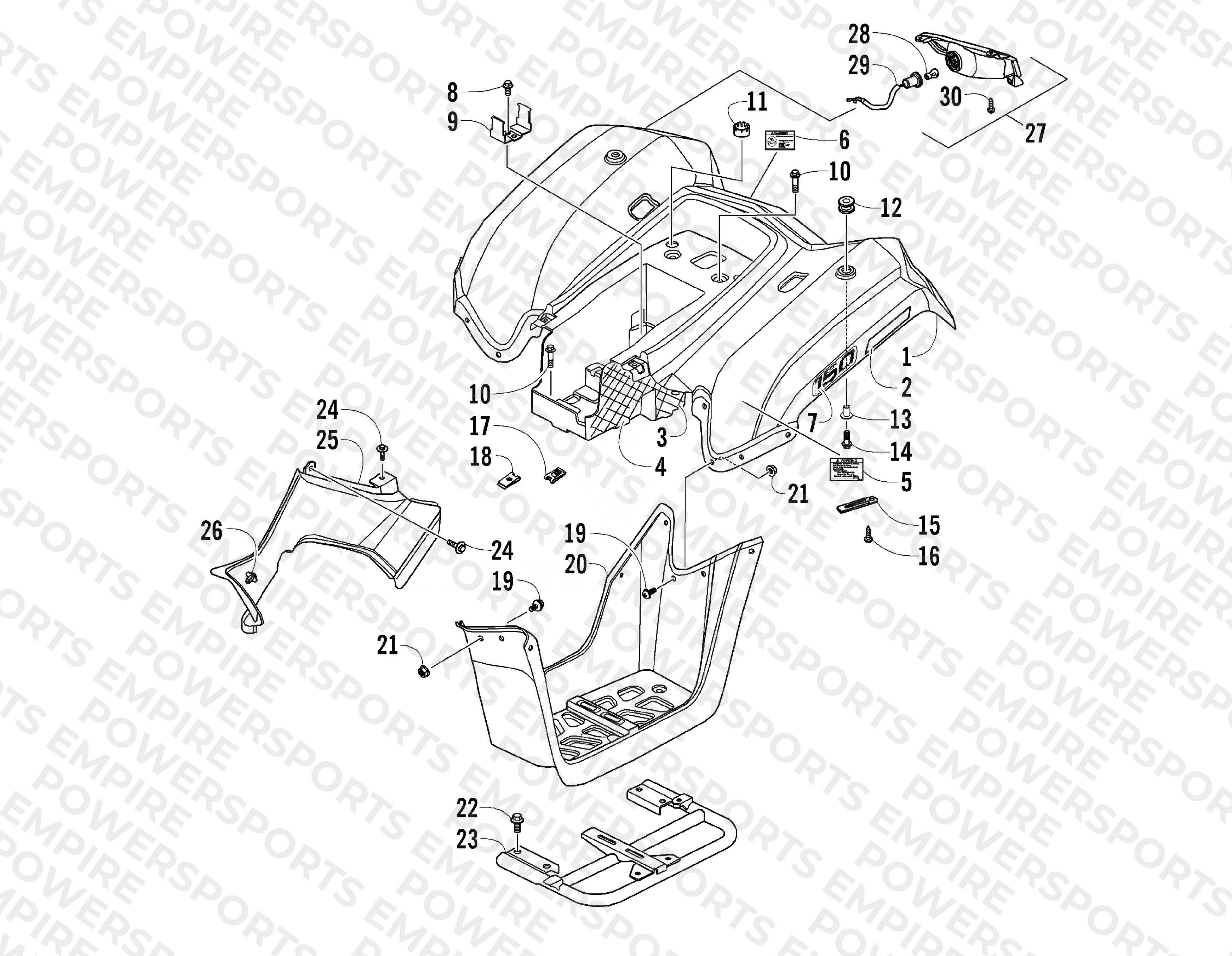 REAR BODY PANEL AND TAILLIGHT ASSEMBLIES