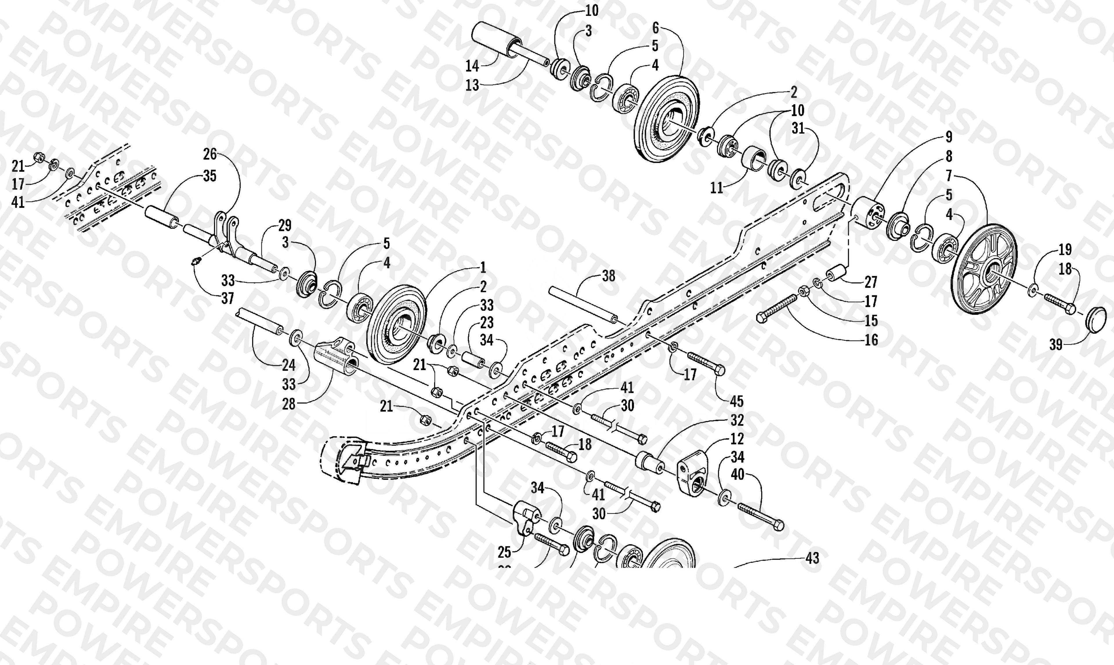 IDLER WHEEL AND AXLE ASSEMBLIES (LE)