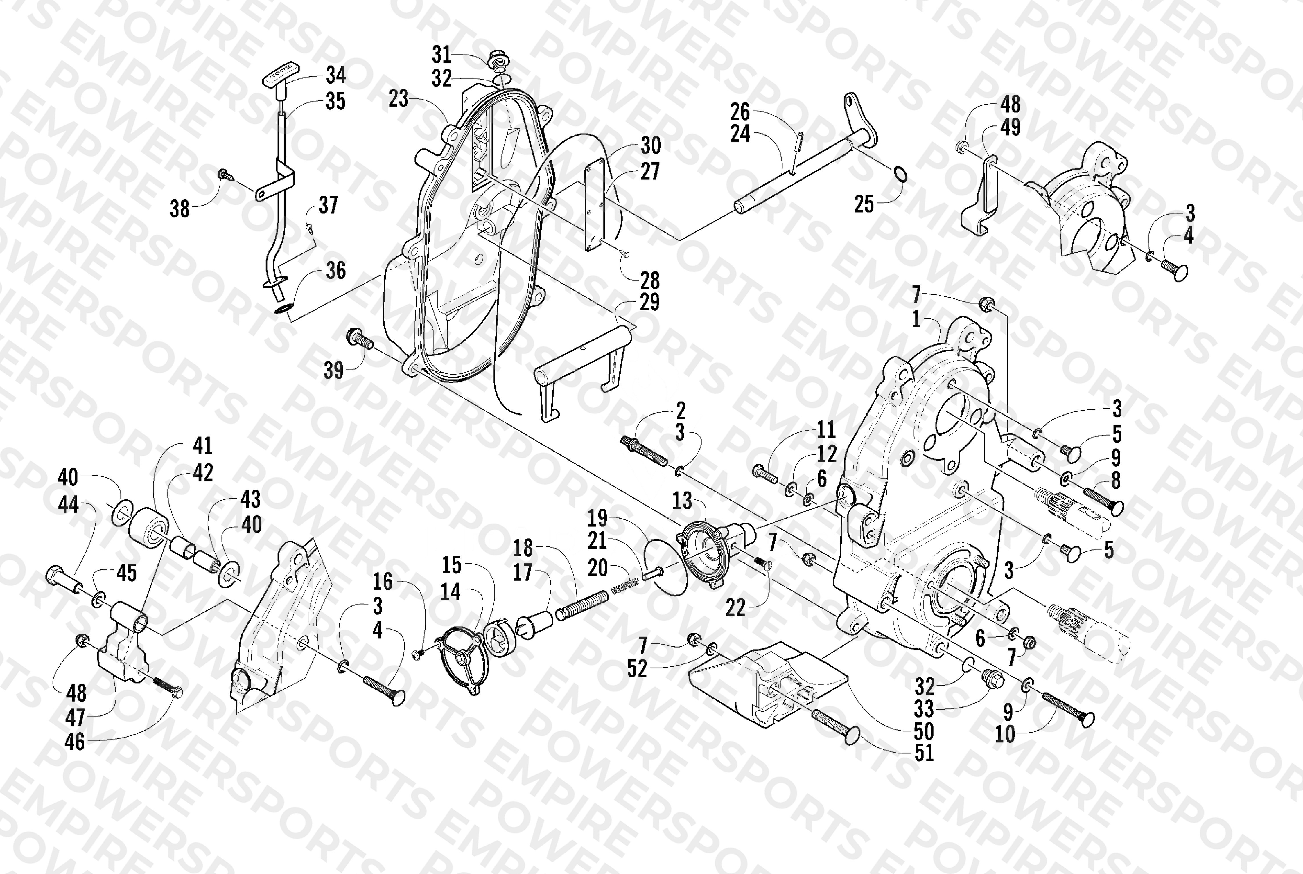 DROPCASE AND CHAIN TENSION ASSEMBLY
