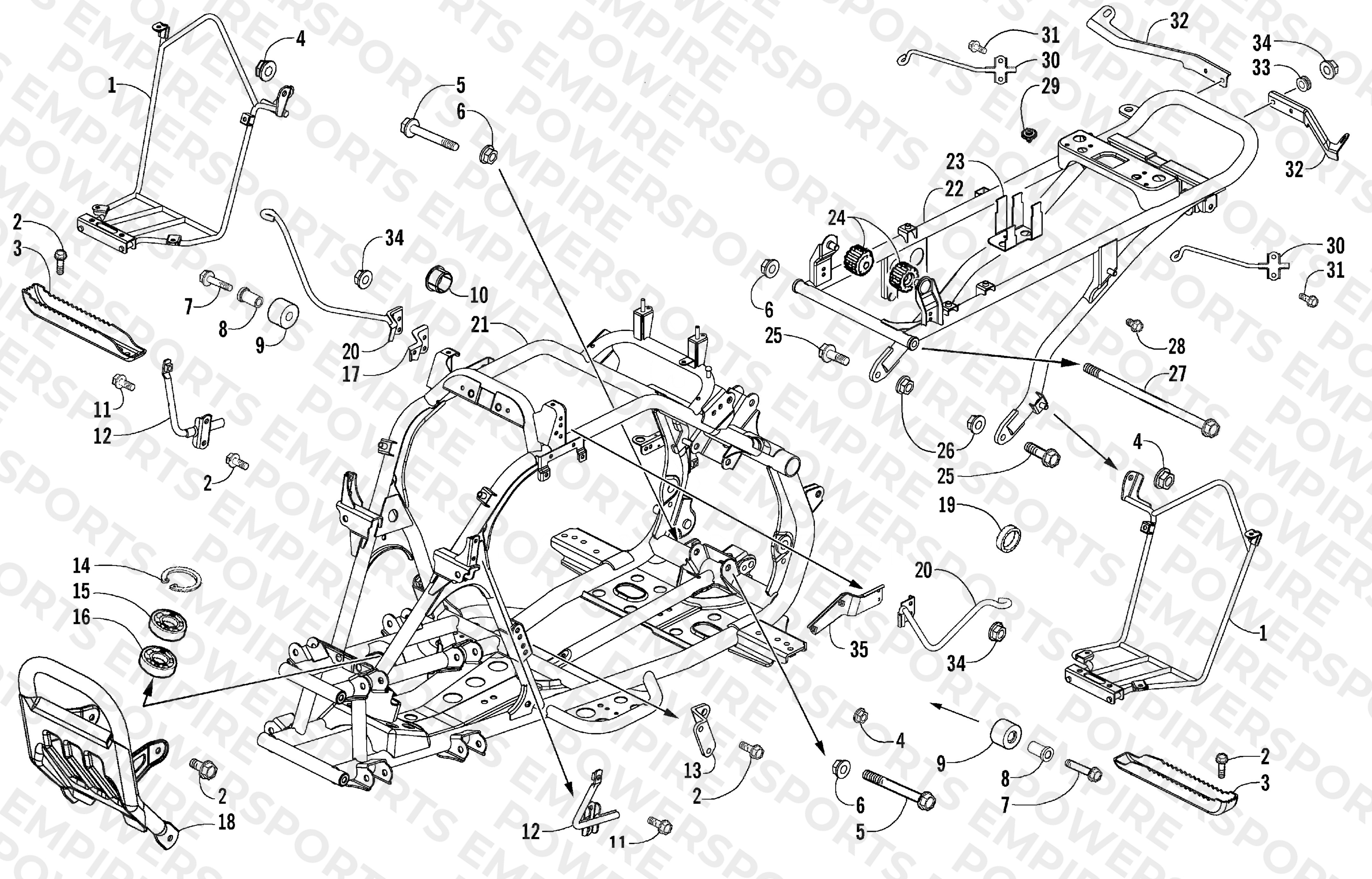 FRAME AND RELATED PARTS ASSEMBLY