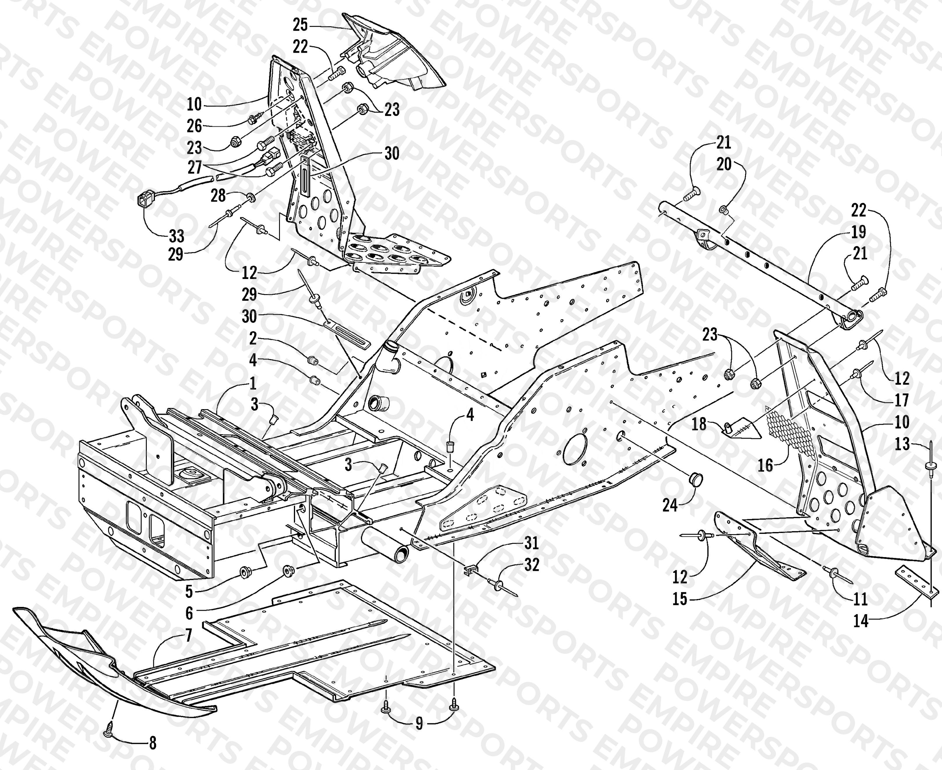 FRONT FRAME AND FOOTREST ASSEMBLY