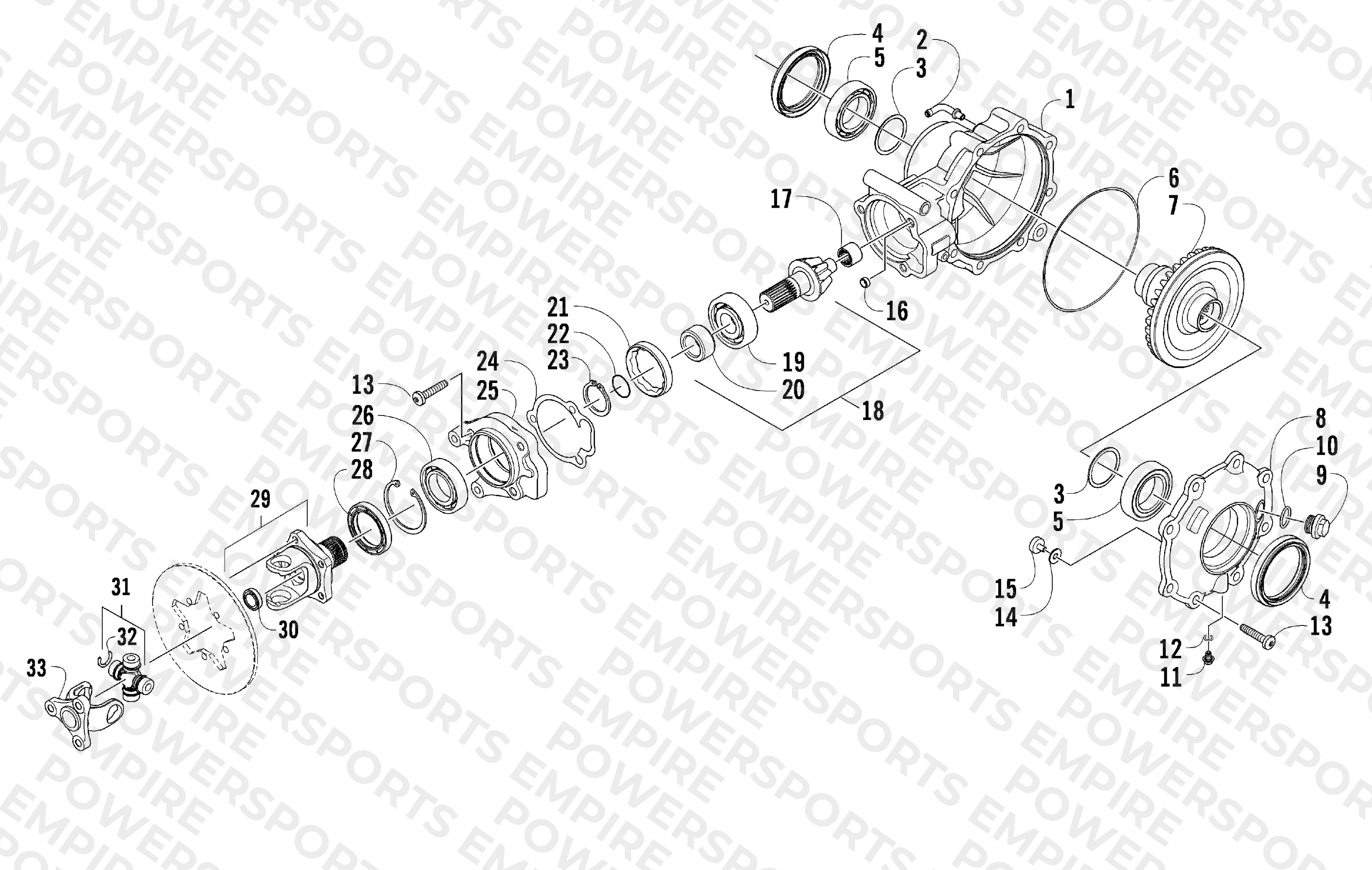 REAR DRIVE GEARCASE ASSEMBLY