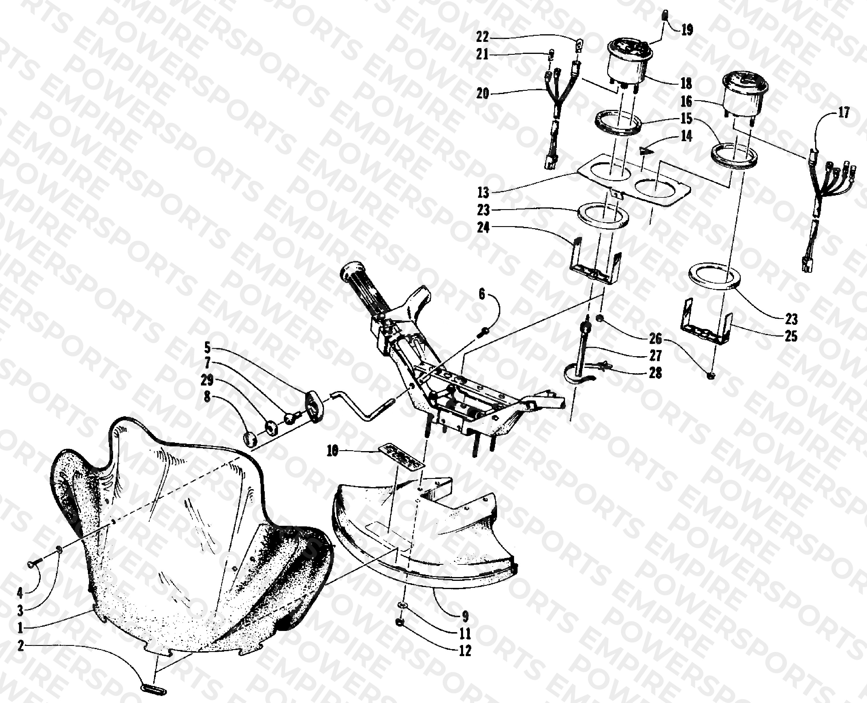 WINDSHIELD, FAIRING, AND INSTRUMENTS