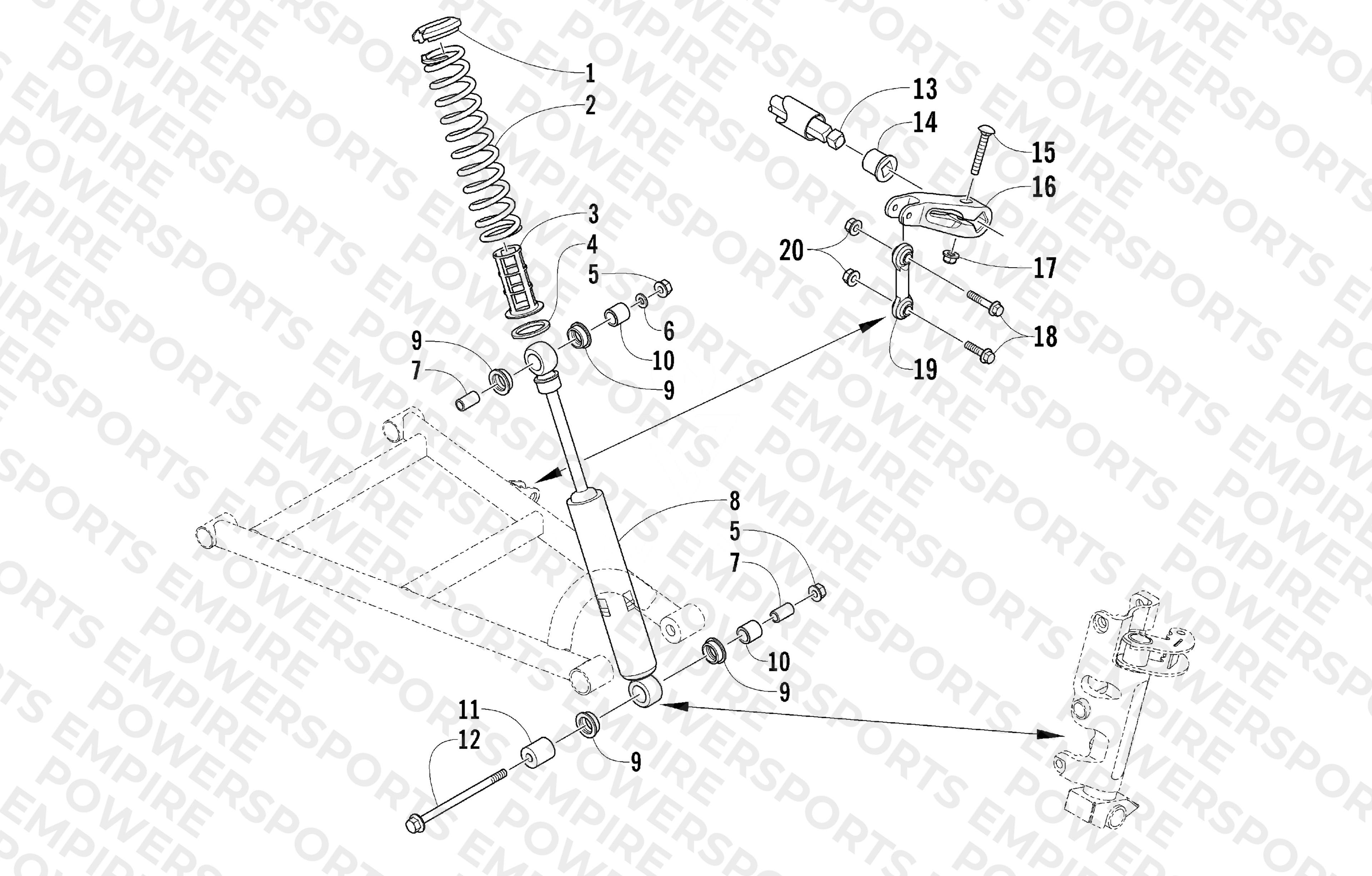 SHOCK ABSORBER AND SWAY BAR ASSEMBLY
