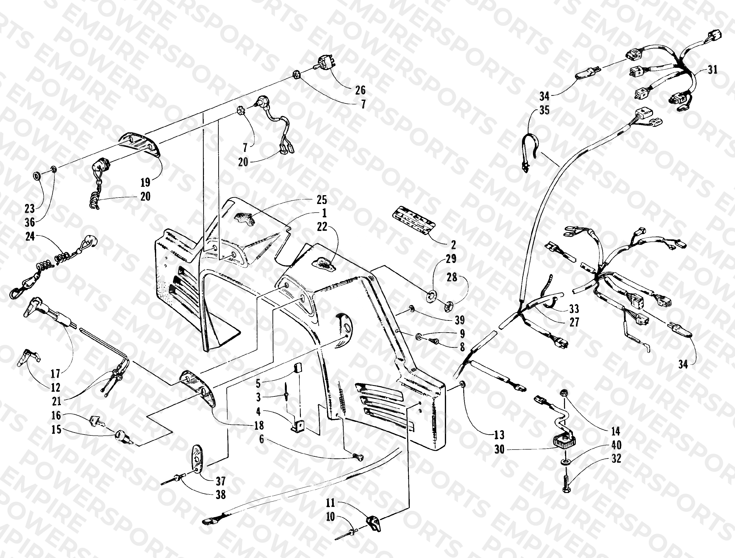 CONSOLE, SWITCHES, AND WIRING ASSEMBLIES