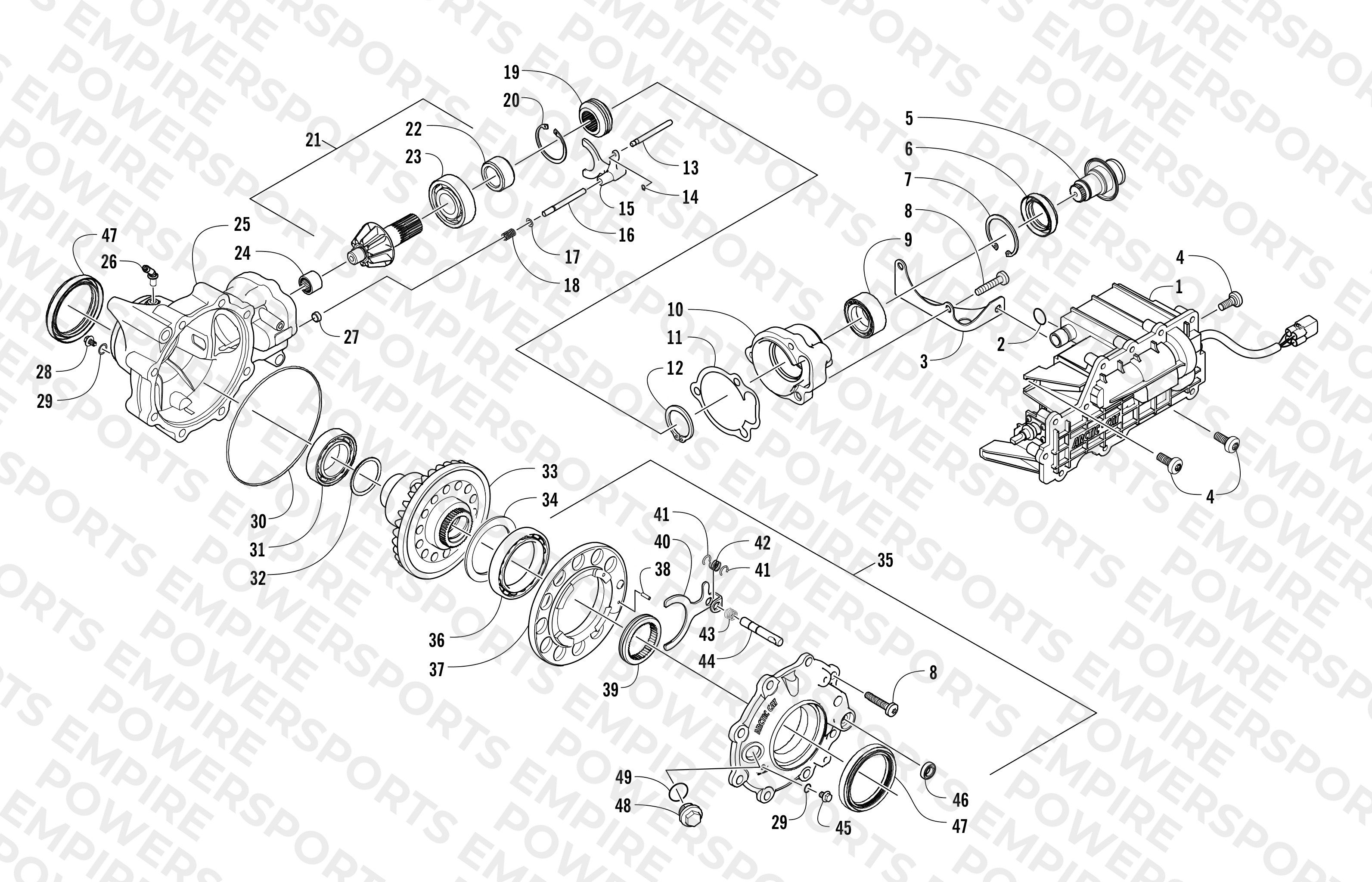 FRONT DRIVE GEARCASE ASSEMBLY (SER. # 302246 AND BELOW)