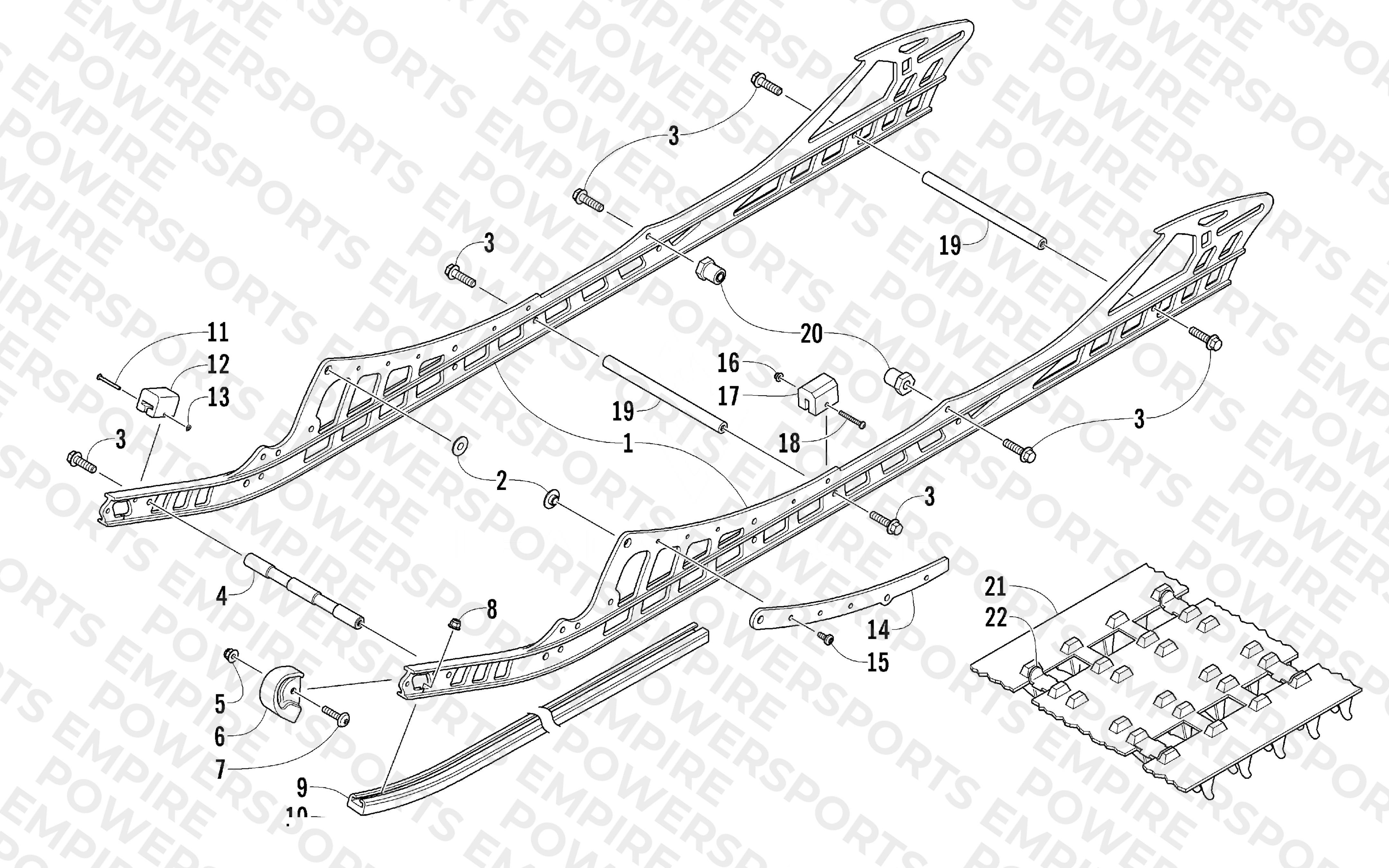 SLIDE RAIL AND TRACK ASSEMBLY