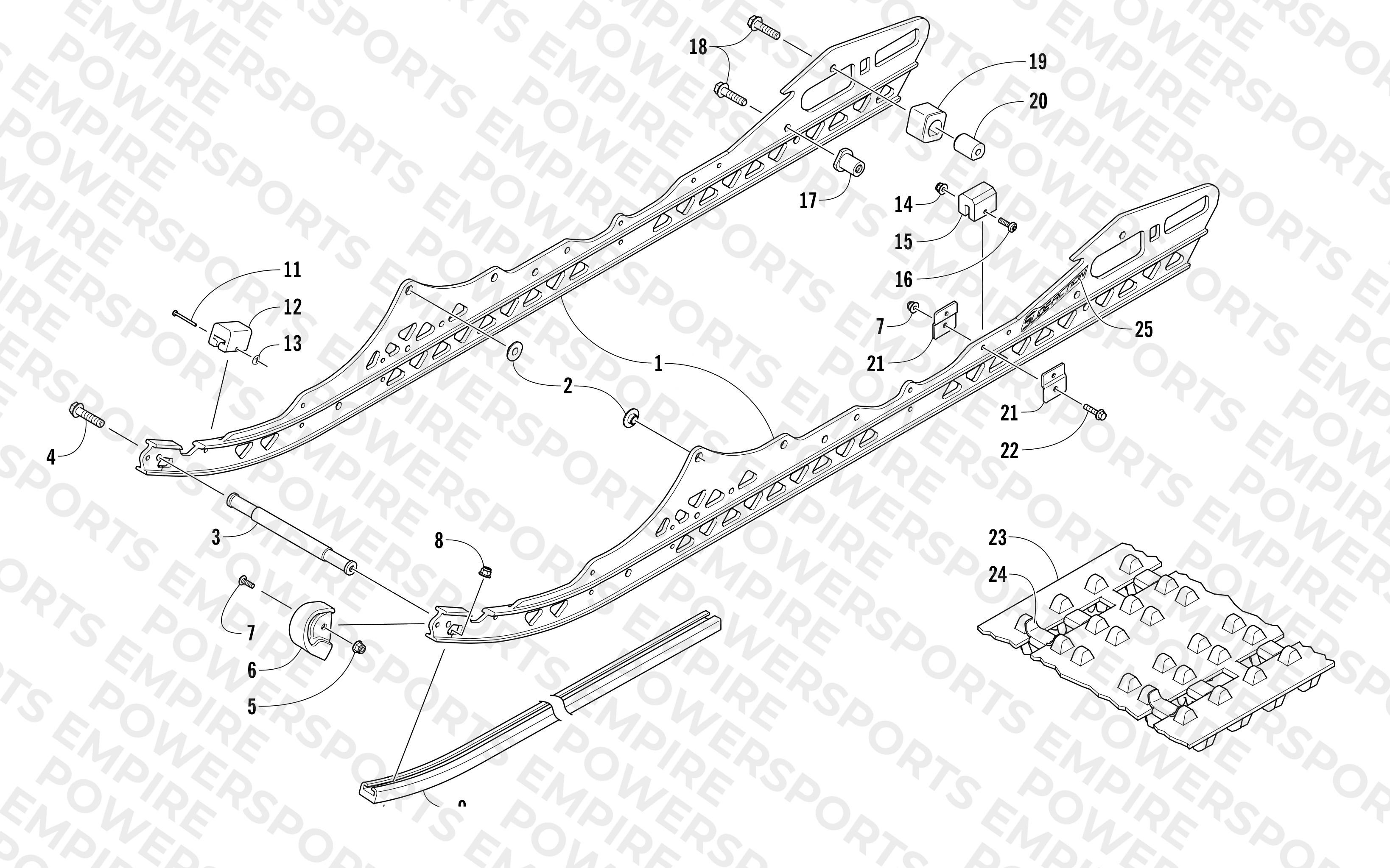 SLIDE RAIL AND TRACK ASSEMBLY