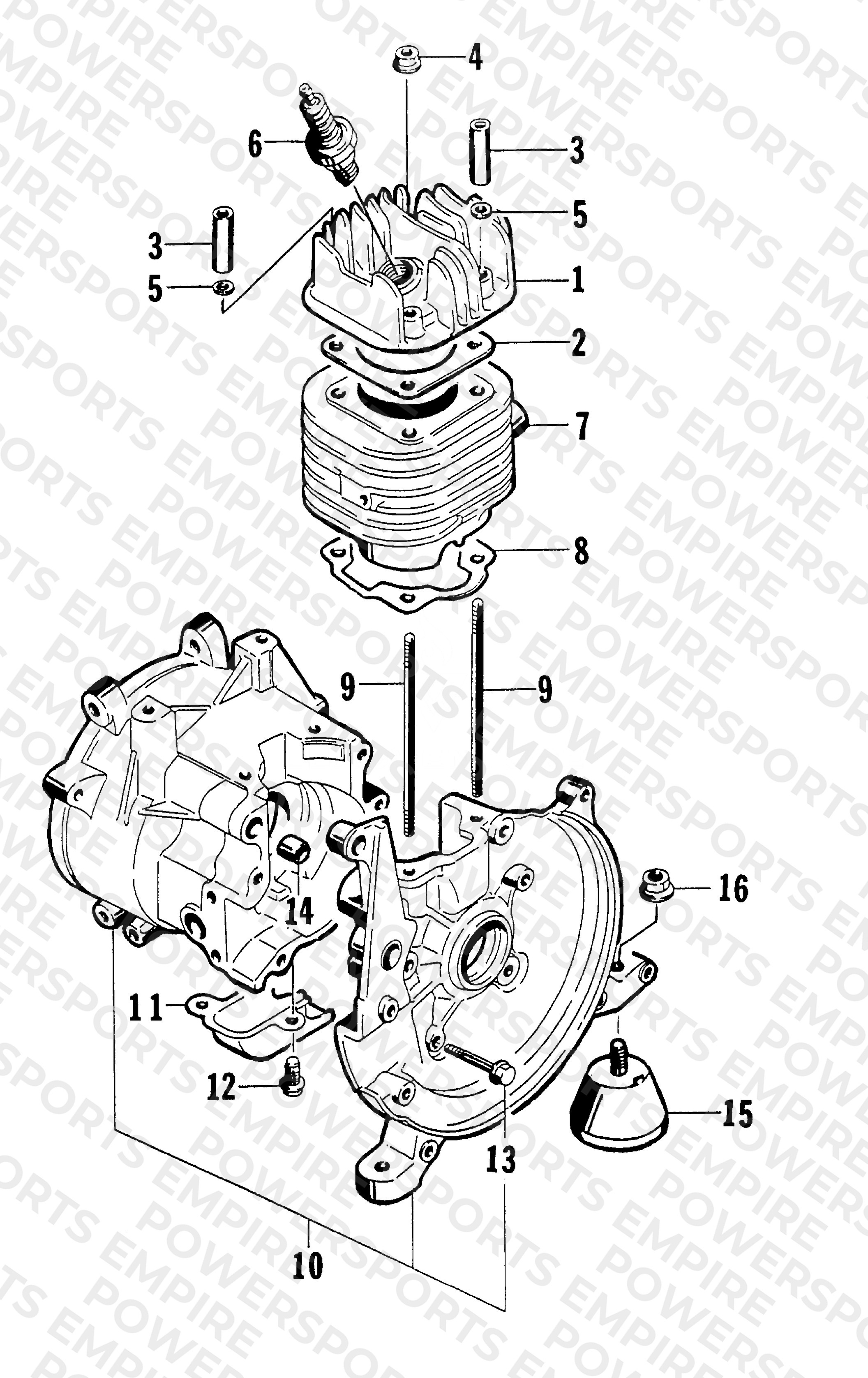 CYLINDER AND CRANKCASE ASSEMBLY
