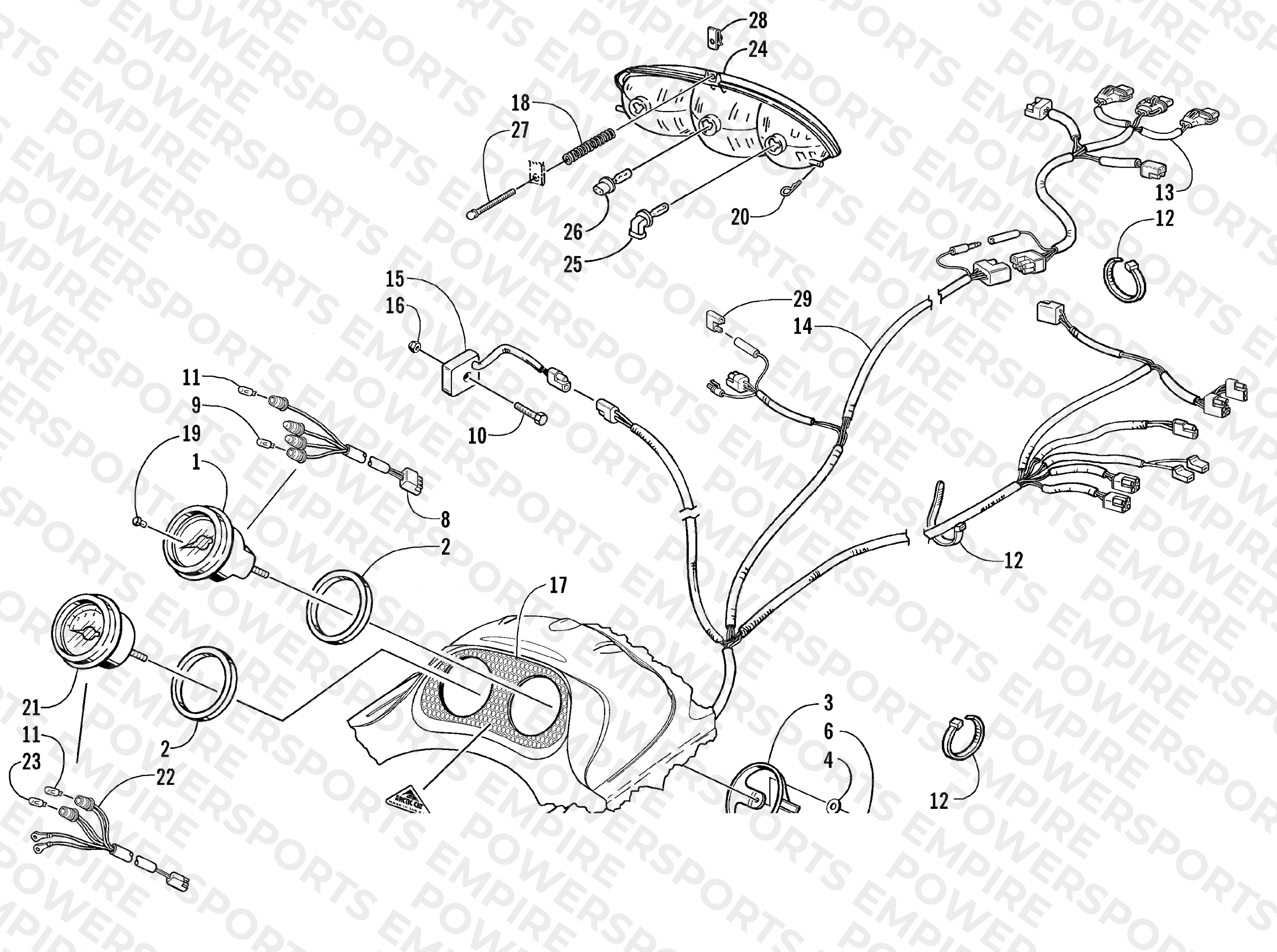 HEADLIGHT, INSTRUMENTS, AND WIRING ASSEMBLIES
