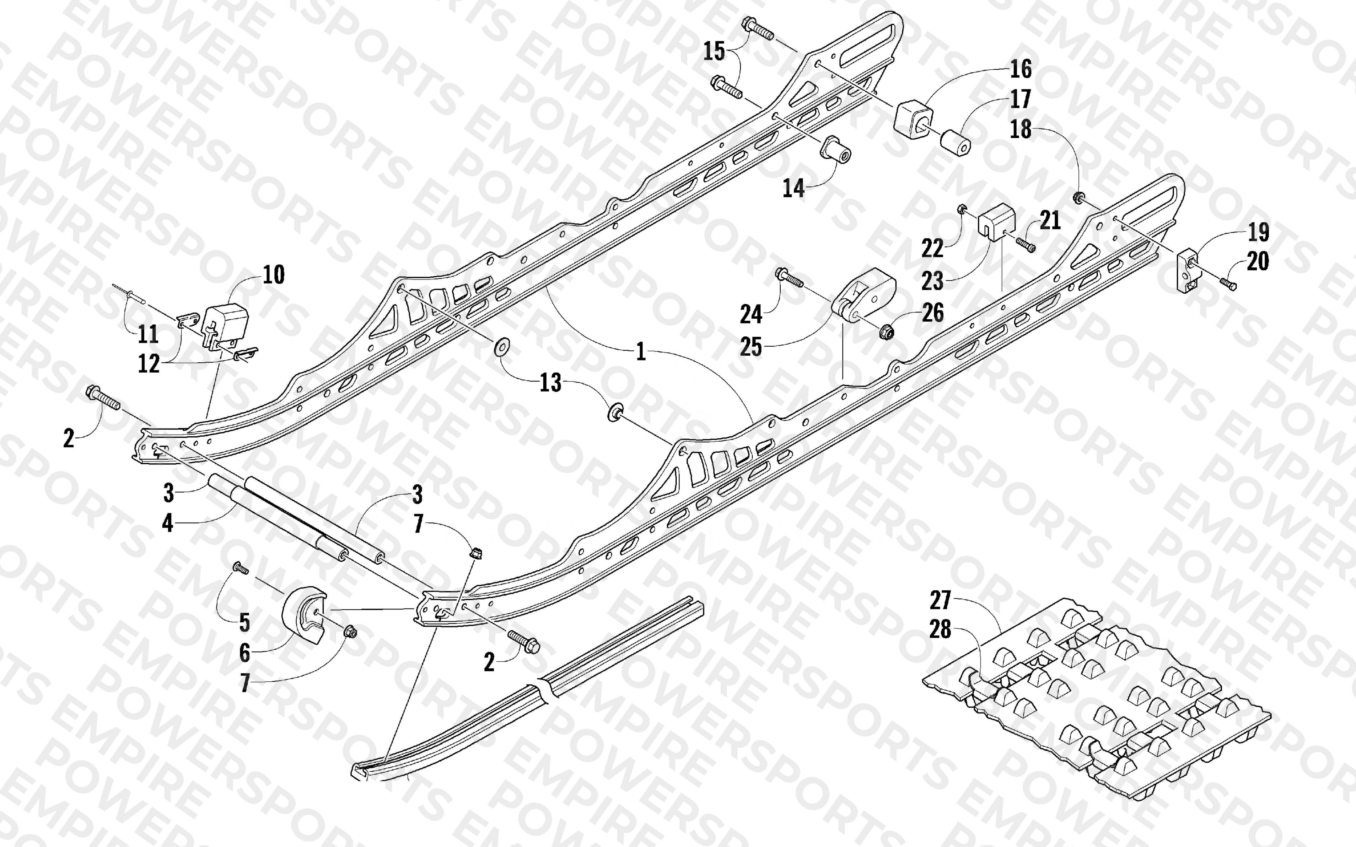 SLIDE RAILS AND TRACK ASSEMBLY