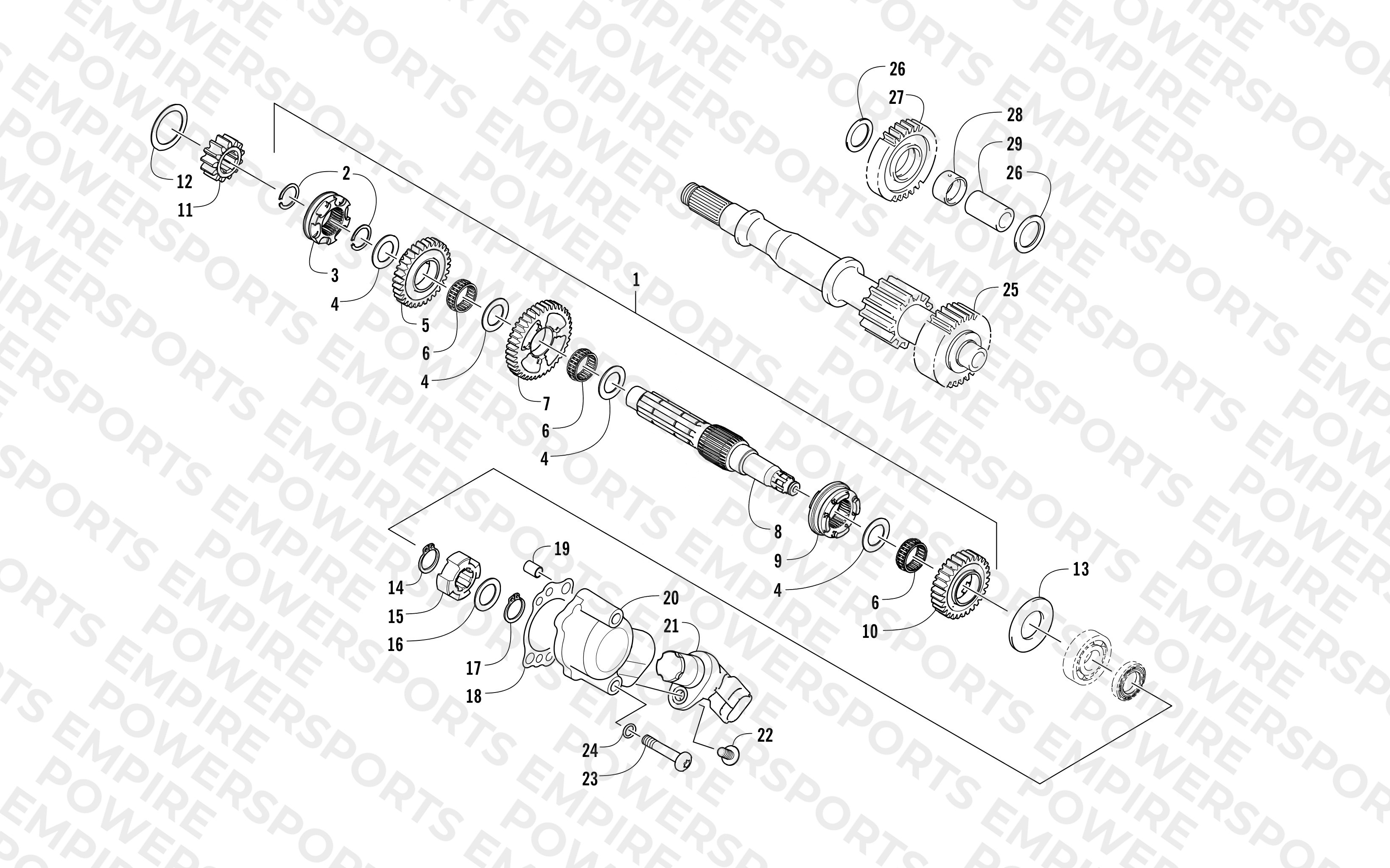SECONDARY TRANSMISSION ASSEMBLY (ENGINE SERIAL NO. 0264070 and Up)