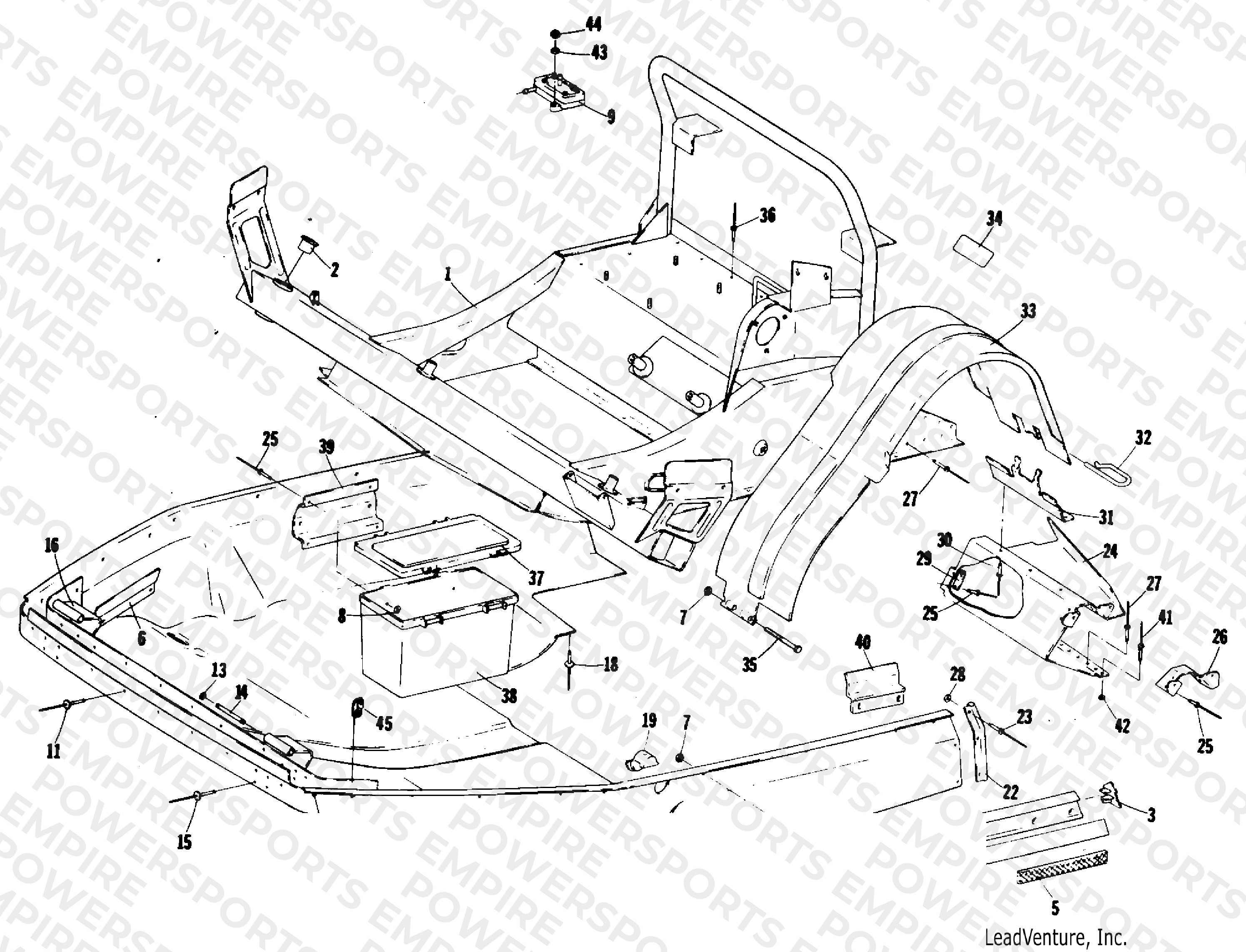 BELLY PAN, FRONT FRAME