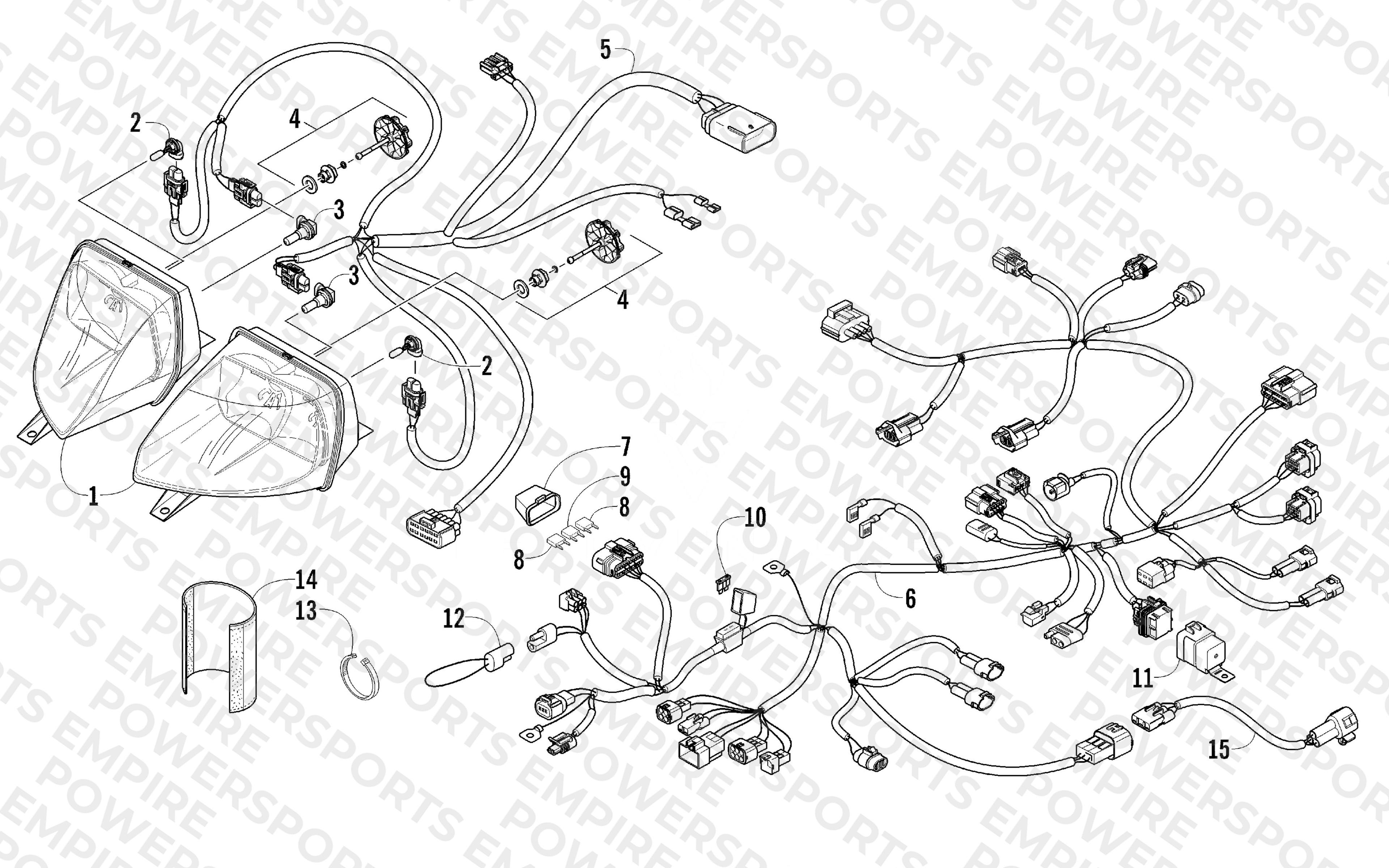 HEADLIGHT AND WIRING ASSEMBLIES