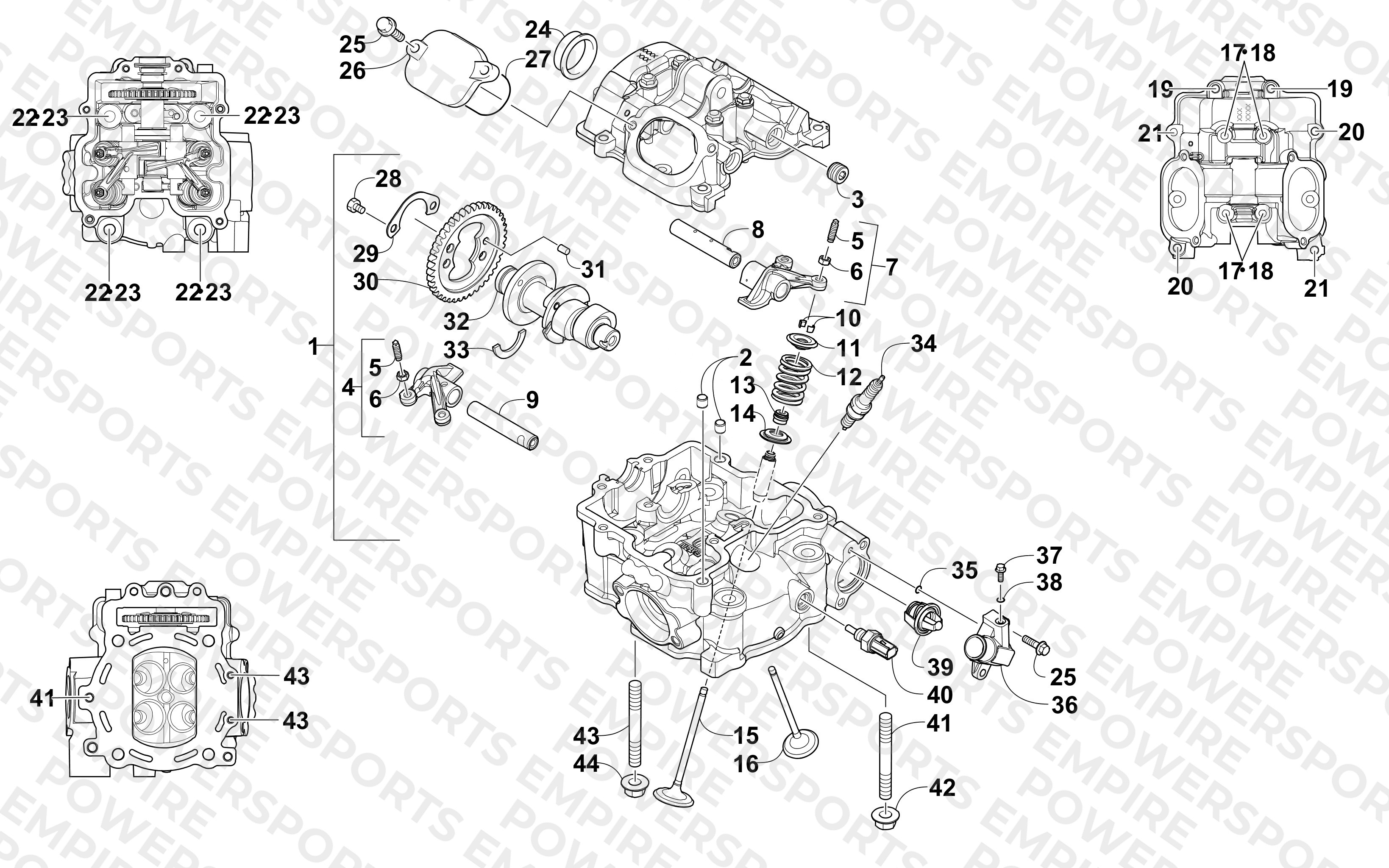 CYLINDER HEAD AND CAMSHAFT/VALVE ASSEMBLY