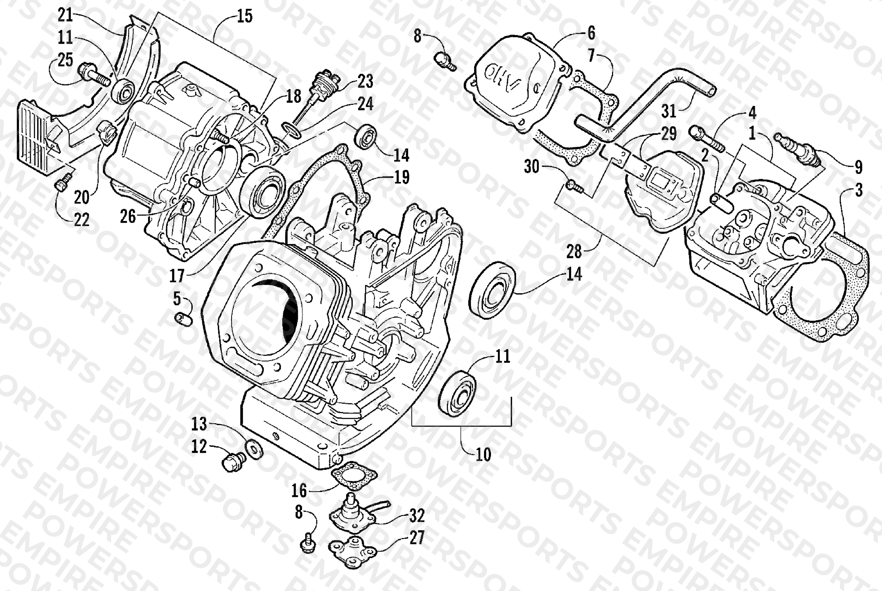 CYLINDER AND CRANKCASE ASSEMBLY