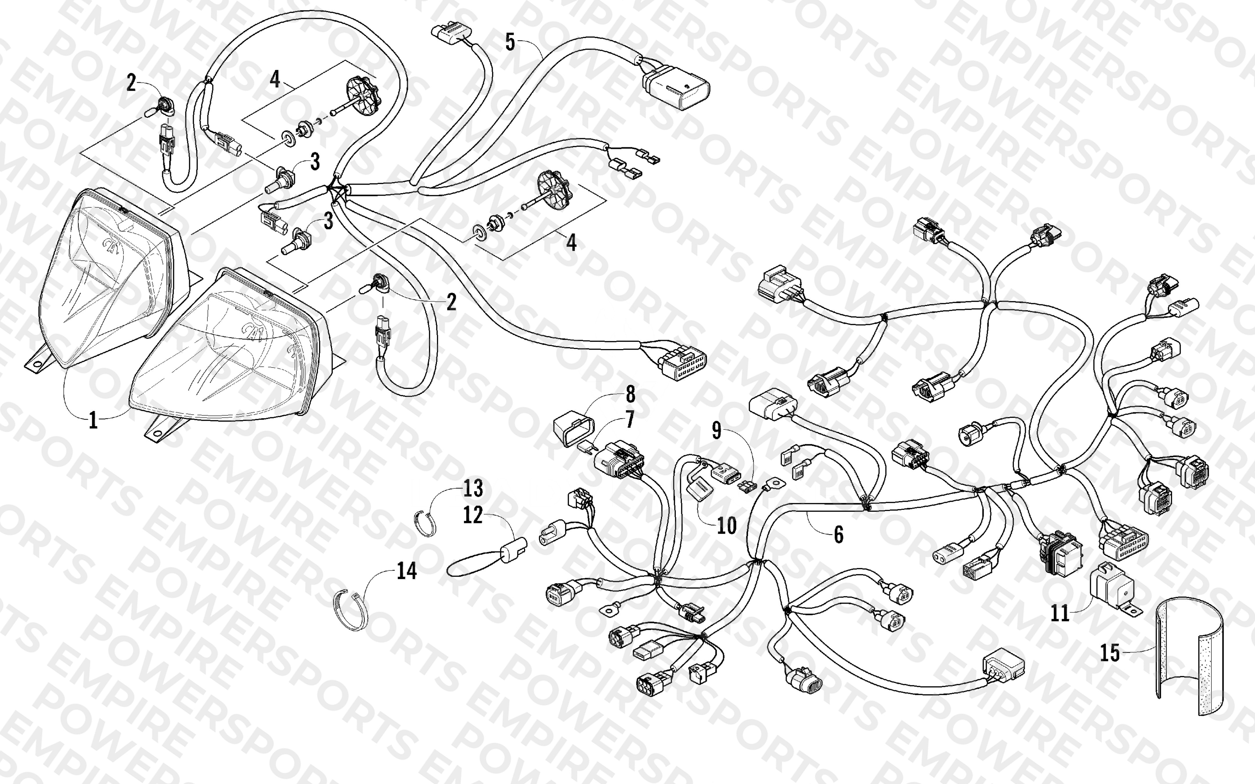 HEADLIGHT AND WIRING ASSEMBLIES