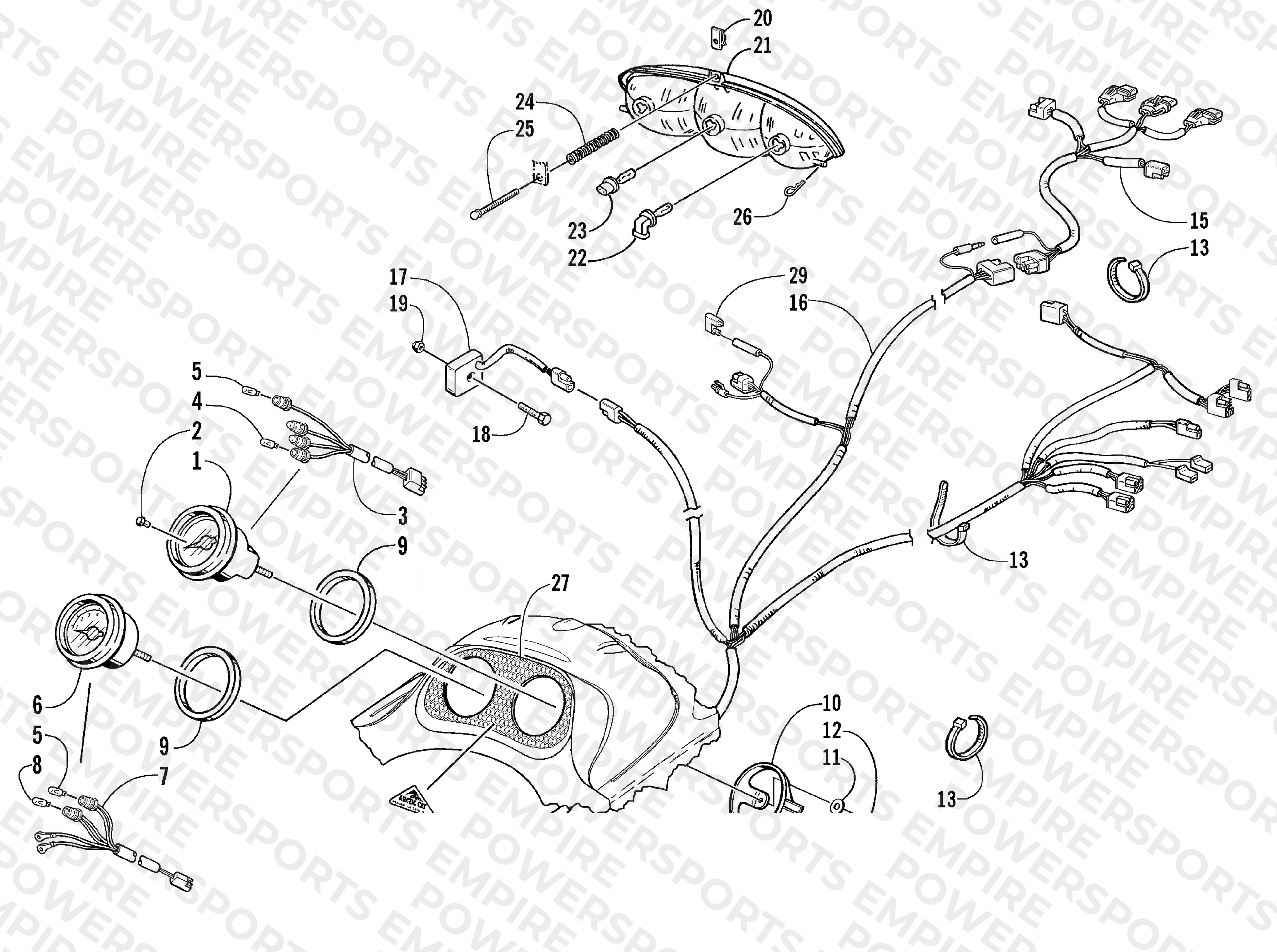 HEADLIGHT, INSTRUMENTS, AND WIRING ASSEMBLIES
