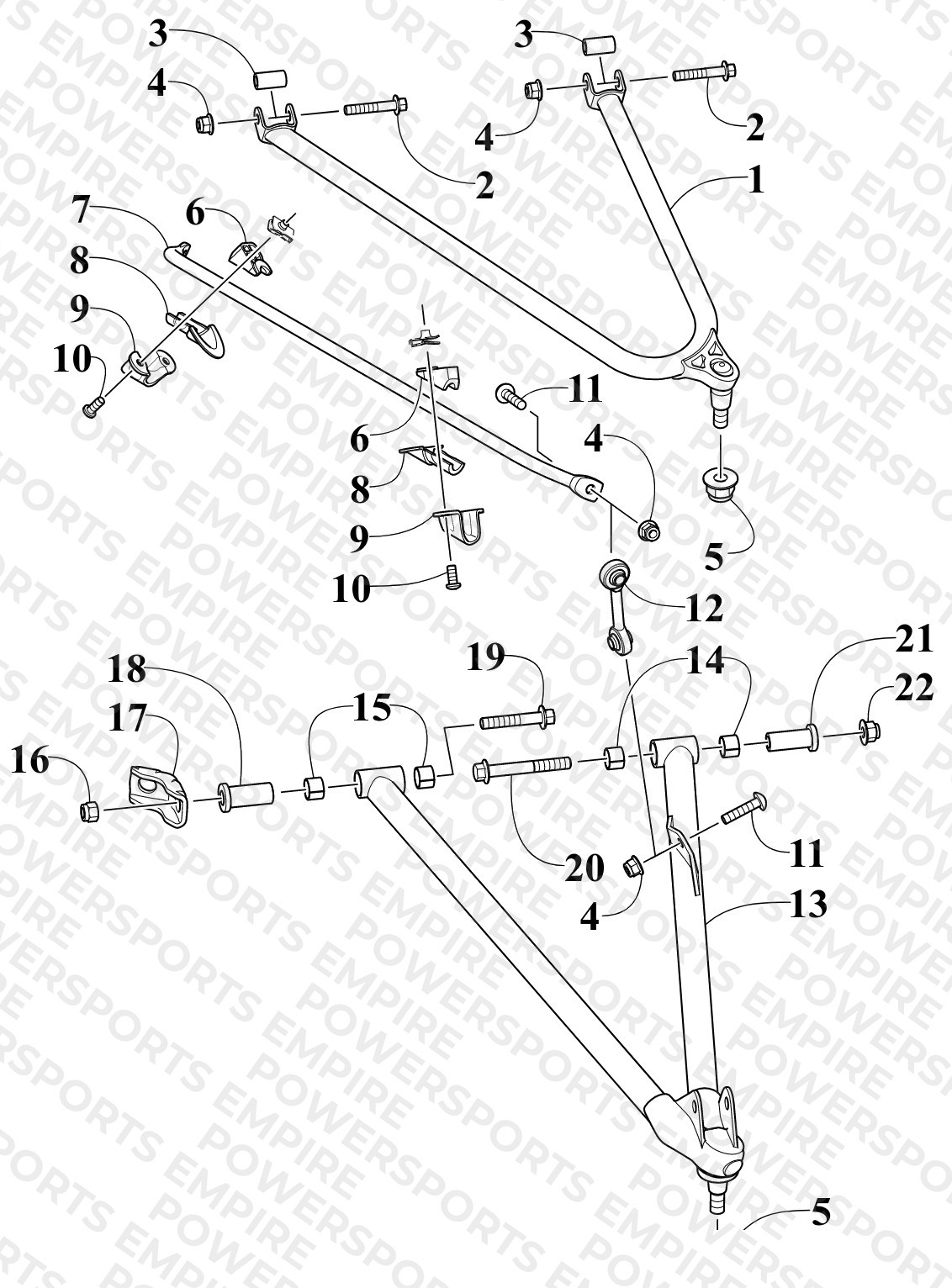 A-ARM AND SWAY BAR ASSEMBLY