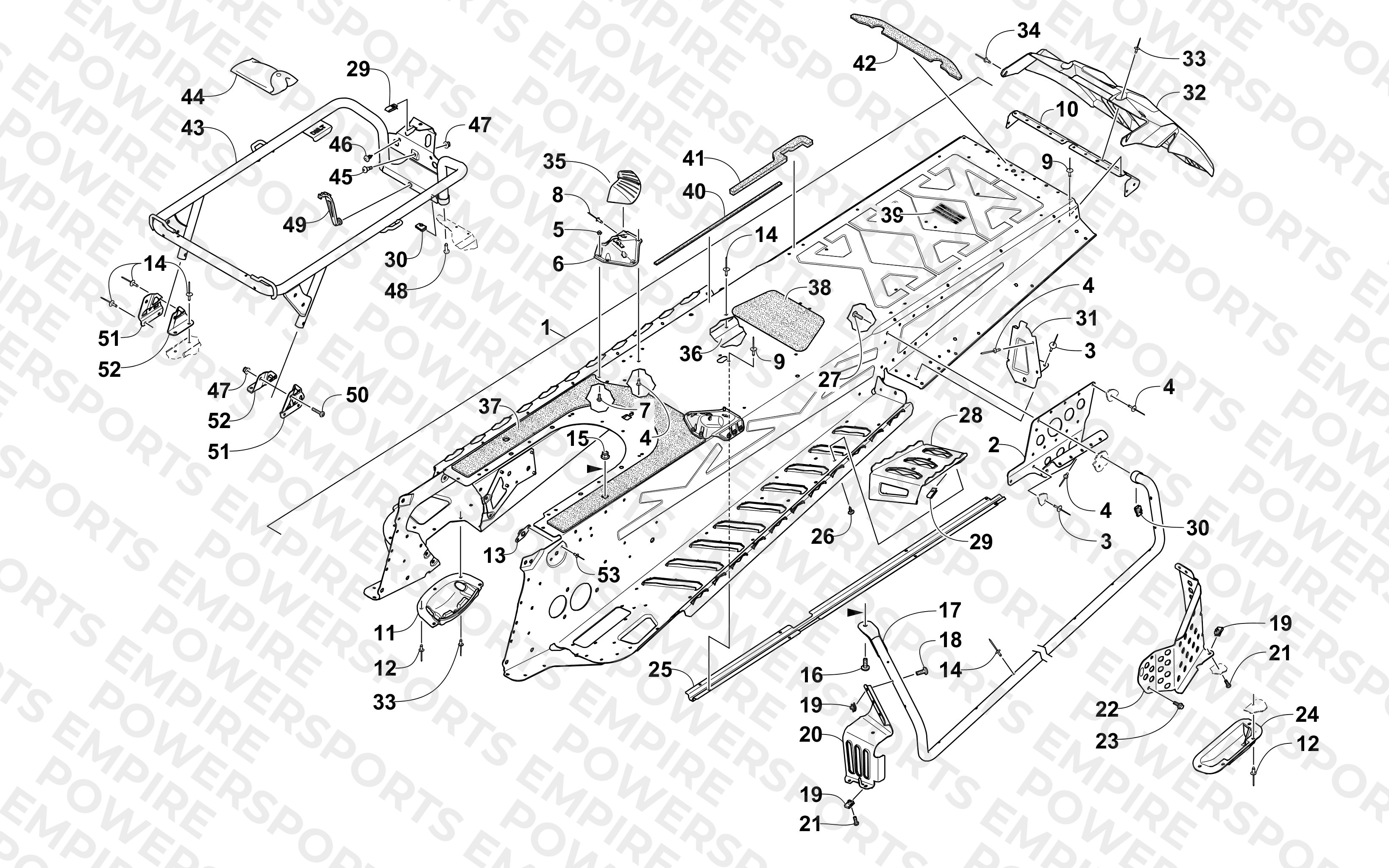 TUNNEL AND REAR RACK ASSEMBLY