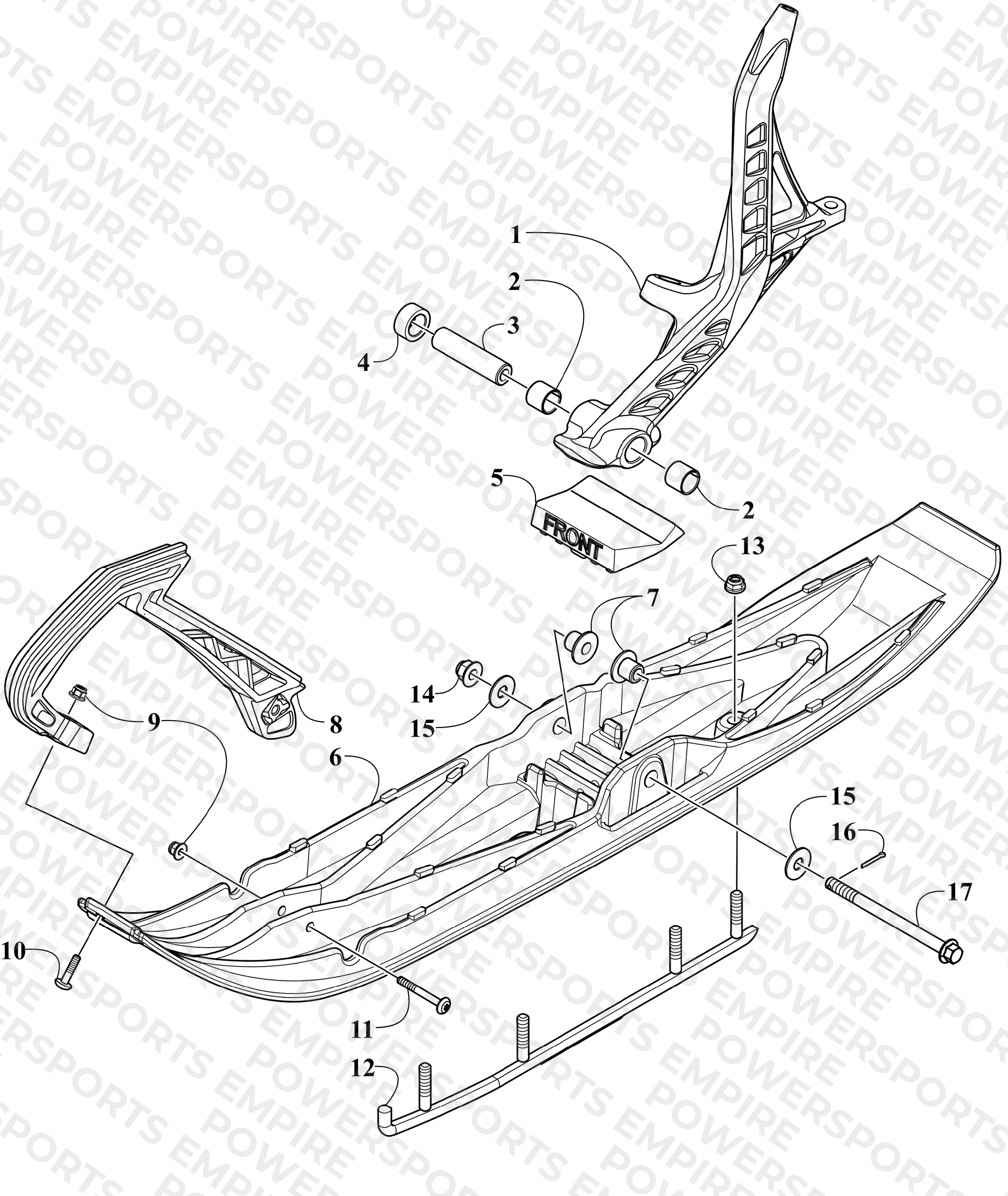 SKI AND SPINDLE ASSEMBLY