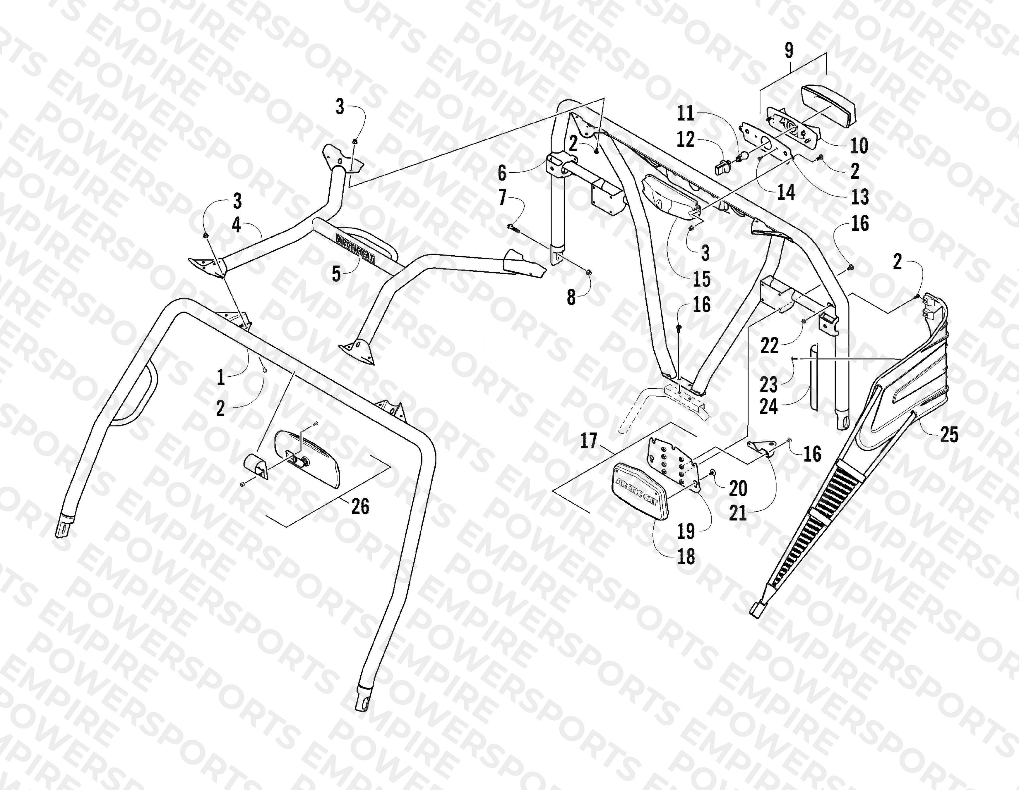 ROPS AND TAILLIGHT ASSEMBLY