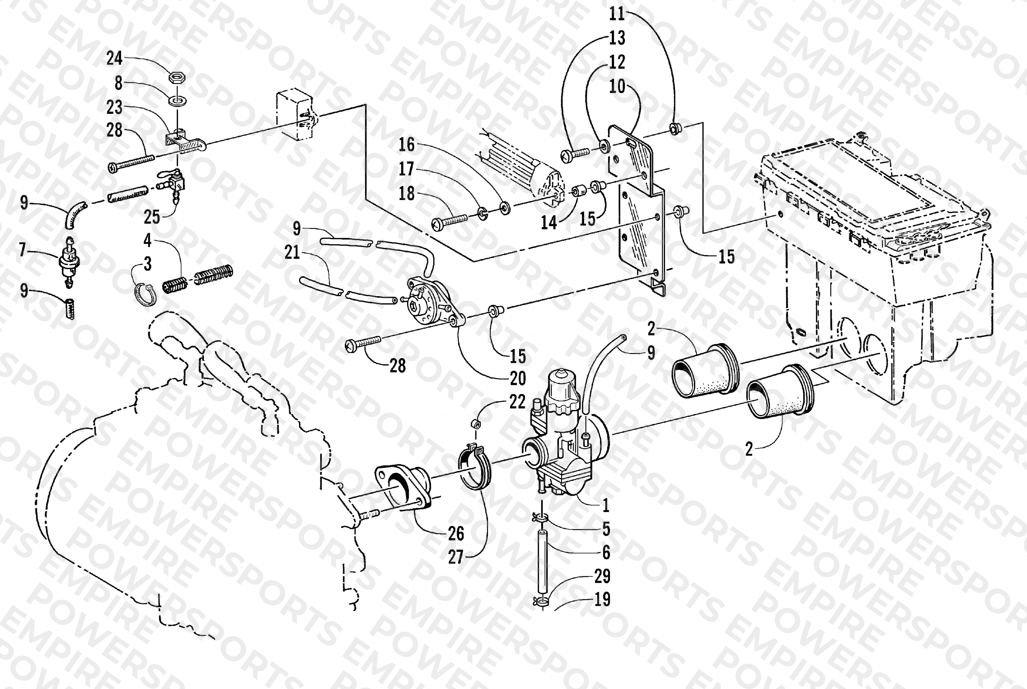 CARBURETOR AND FUEL PUMP ASSEMBLY