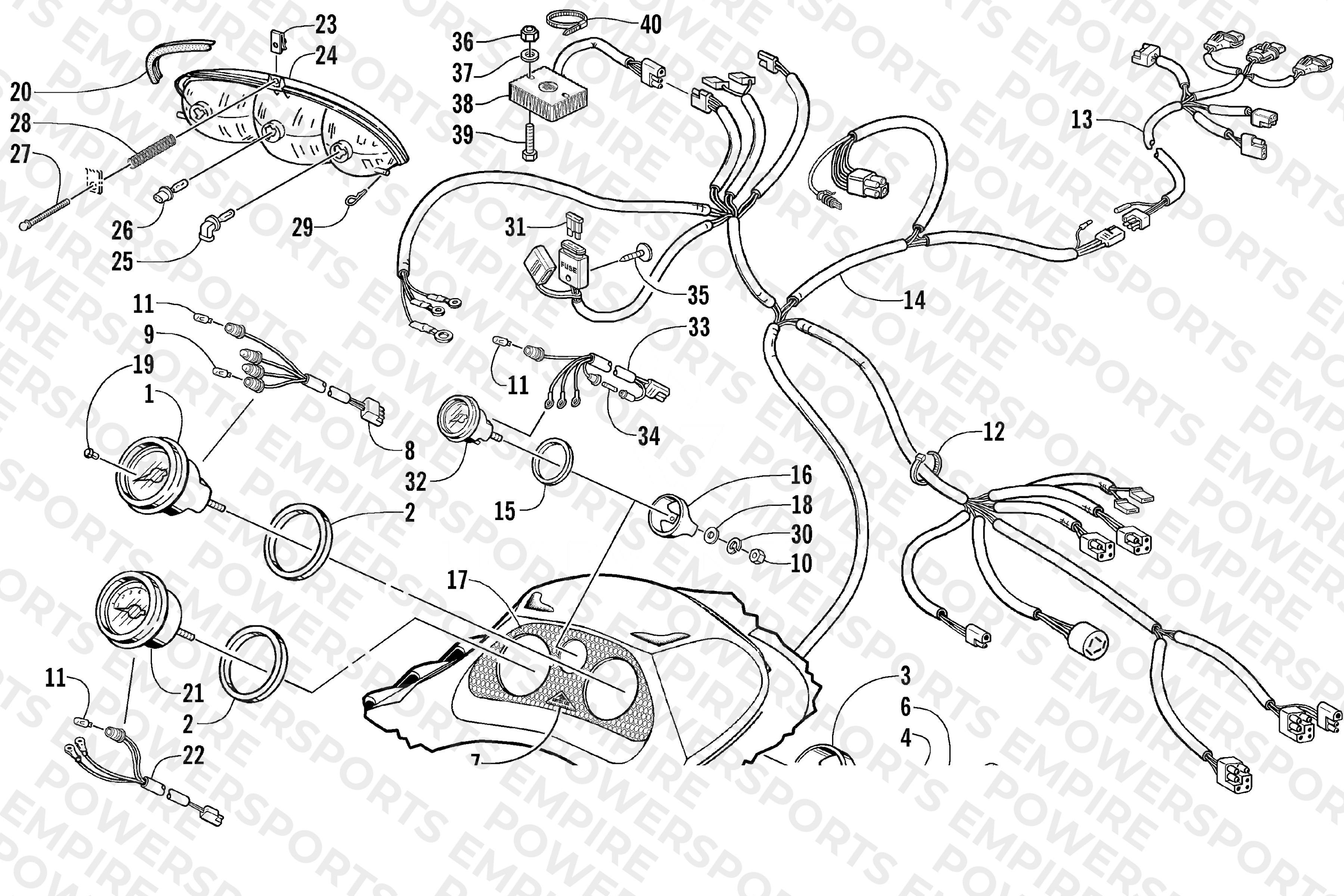 HEADLIGHT, INSTRUMENTS, AND WIRING ASSEMBLIES