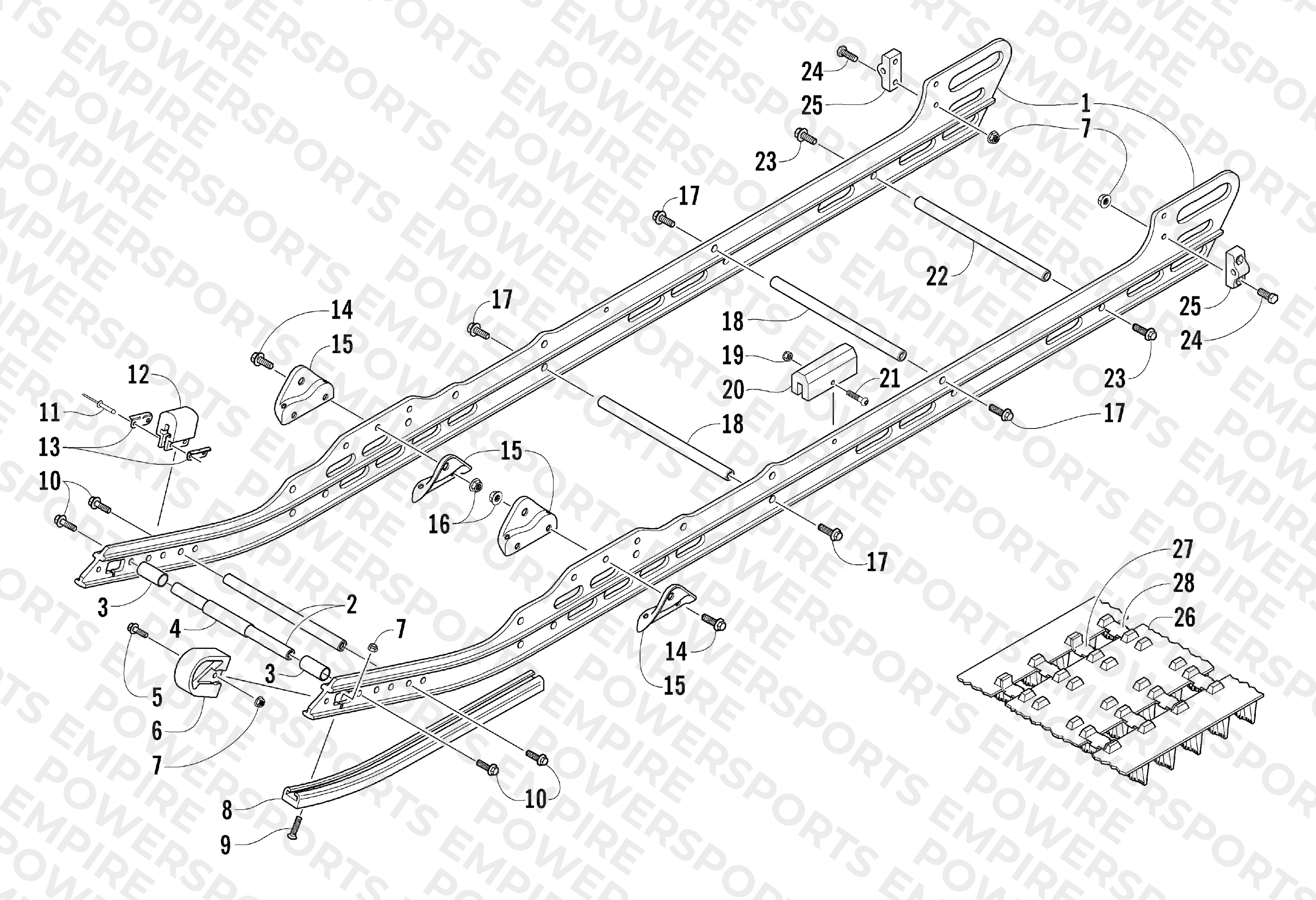 SLIDE RAIL AND TRACK ASSEMBLY
