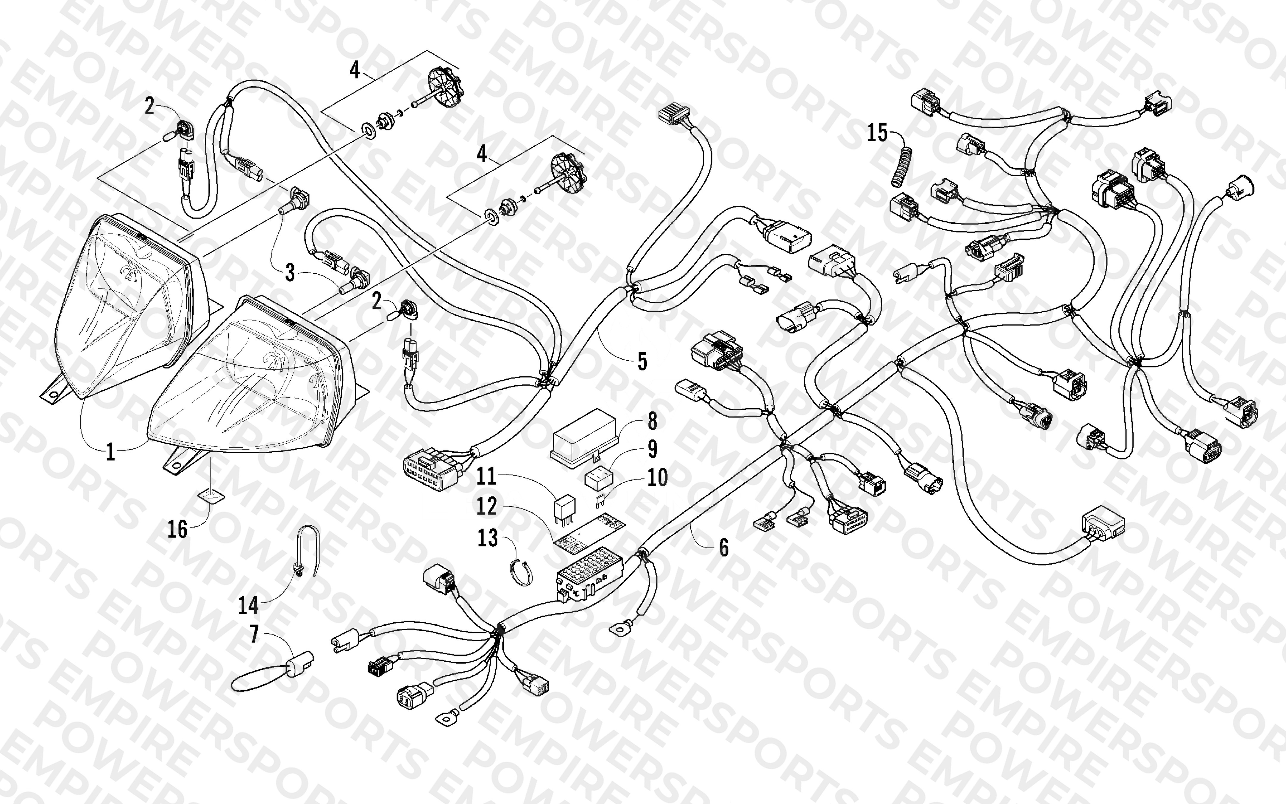 HEADLIGHT AND WIRING ASSEMBLIES