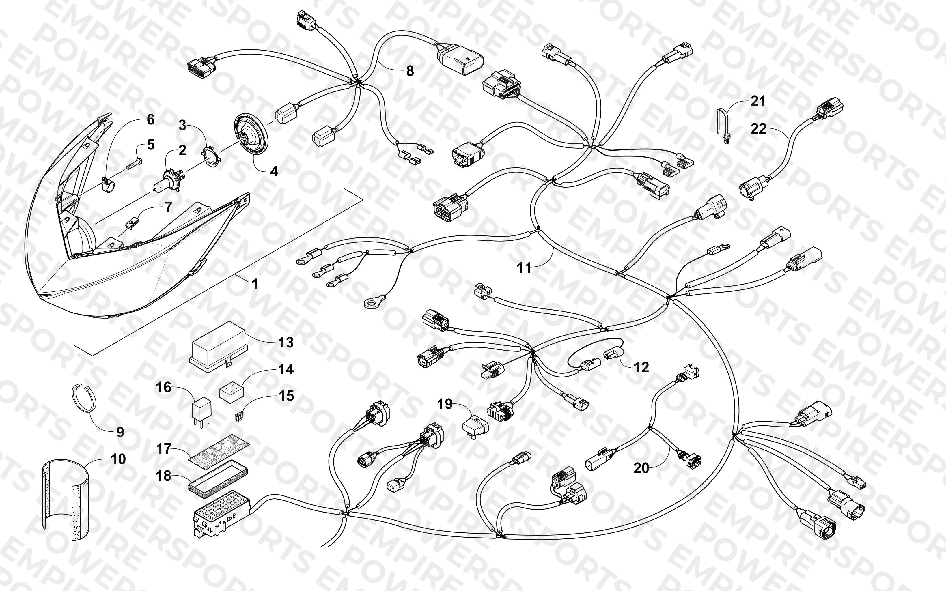 HEADLIGHT AND WIRING ASSEMBLIES
