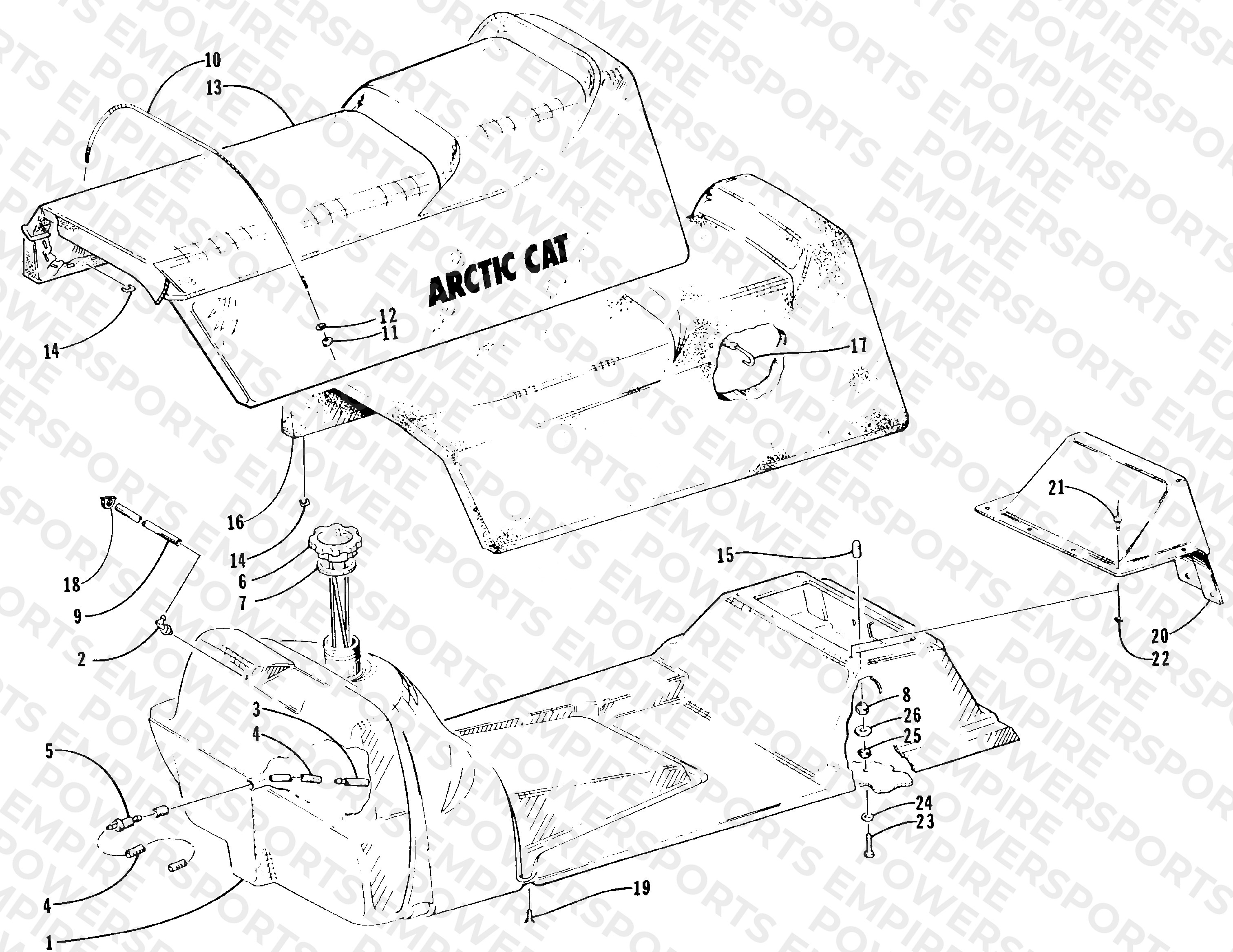 GAS TANK AND SEAT ASSEMBLIES