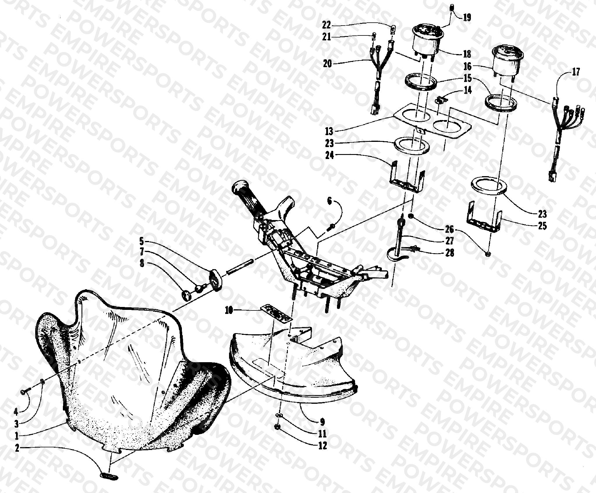 WINDSHIELD, FAIRING, AND INSTRUMENTS