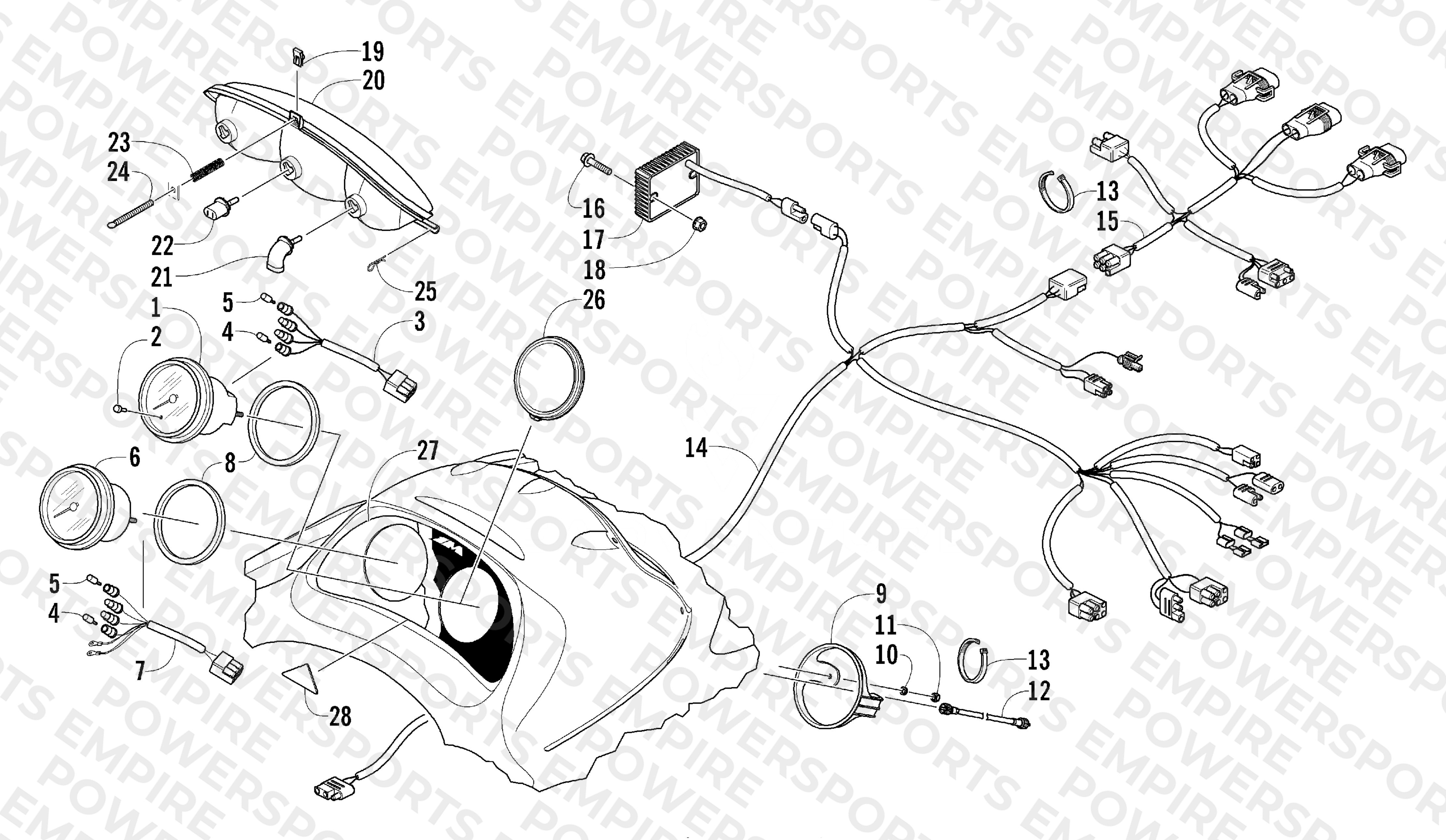 HEADLIGHT, INSTRUMENTS, AND WIRING ASSEMBLIES