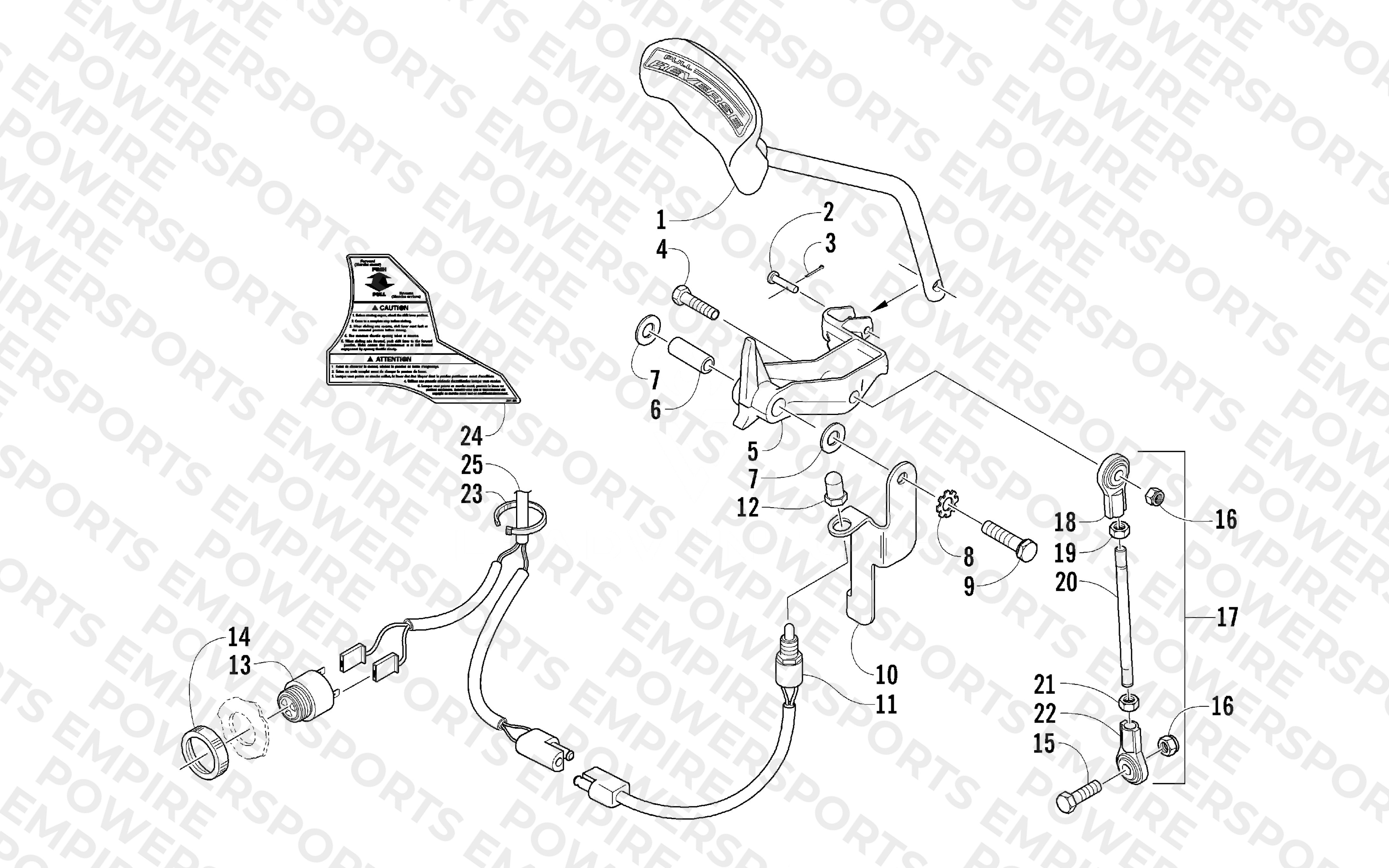 REVERSE SHIFT LEVER ASSEMBLY (OPTIONAL)